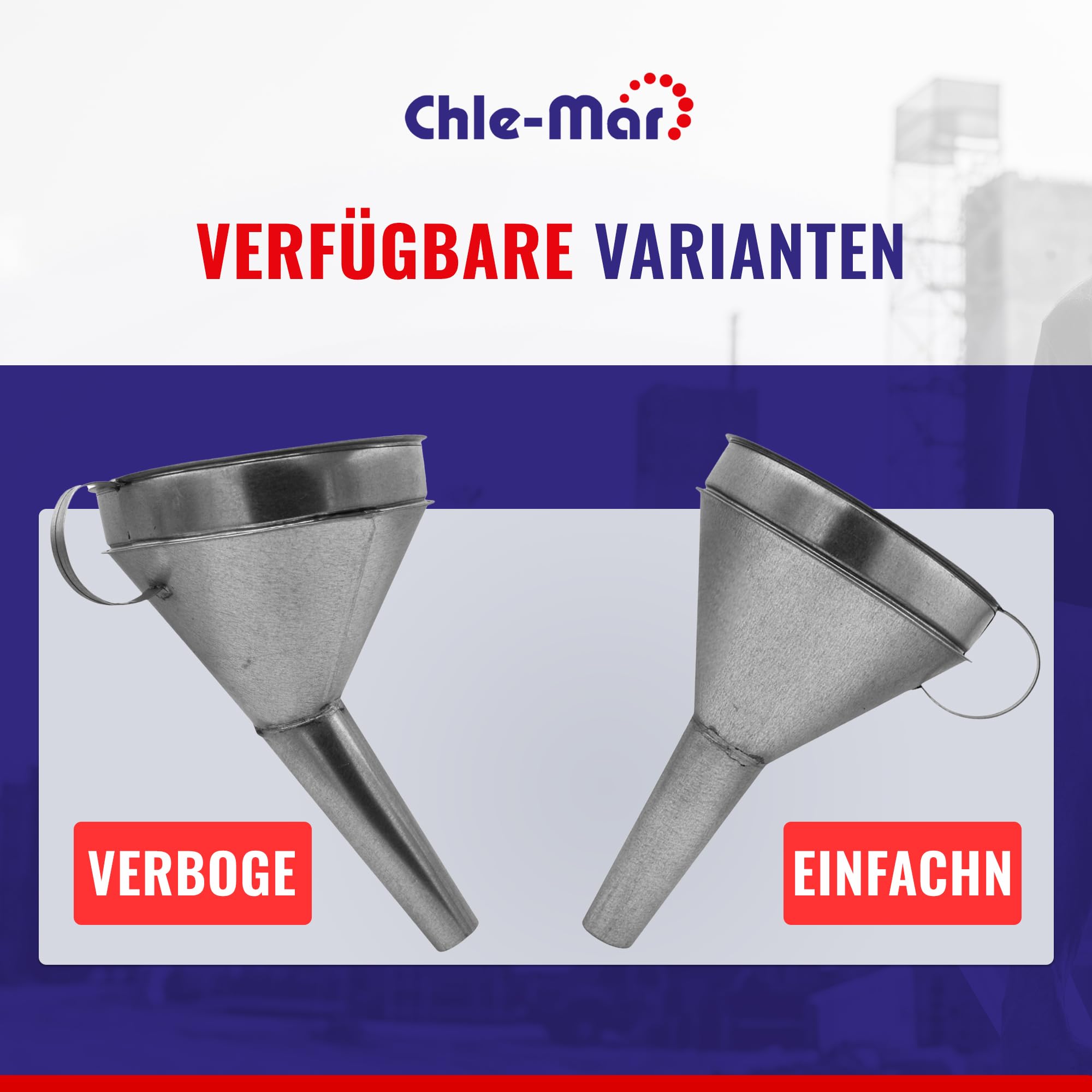 Chle-Mar – Lejek metalowy z sitkiem i uchwytem | Do benzyny, oleju silnikowego i płynów technicznych | Tankowanie, serwis, warsztat | Duży