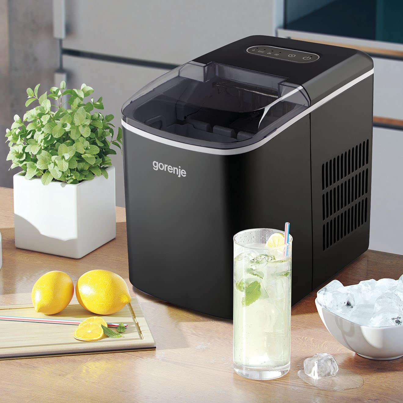 Gorenje IMC1200B - Máquina para cubitos de hielo (9 minutos, apta para cubitos de hielo pequeños y grandes), color negro