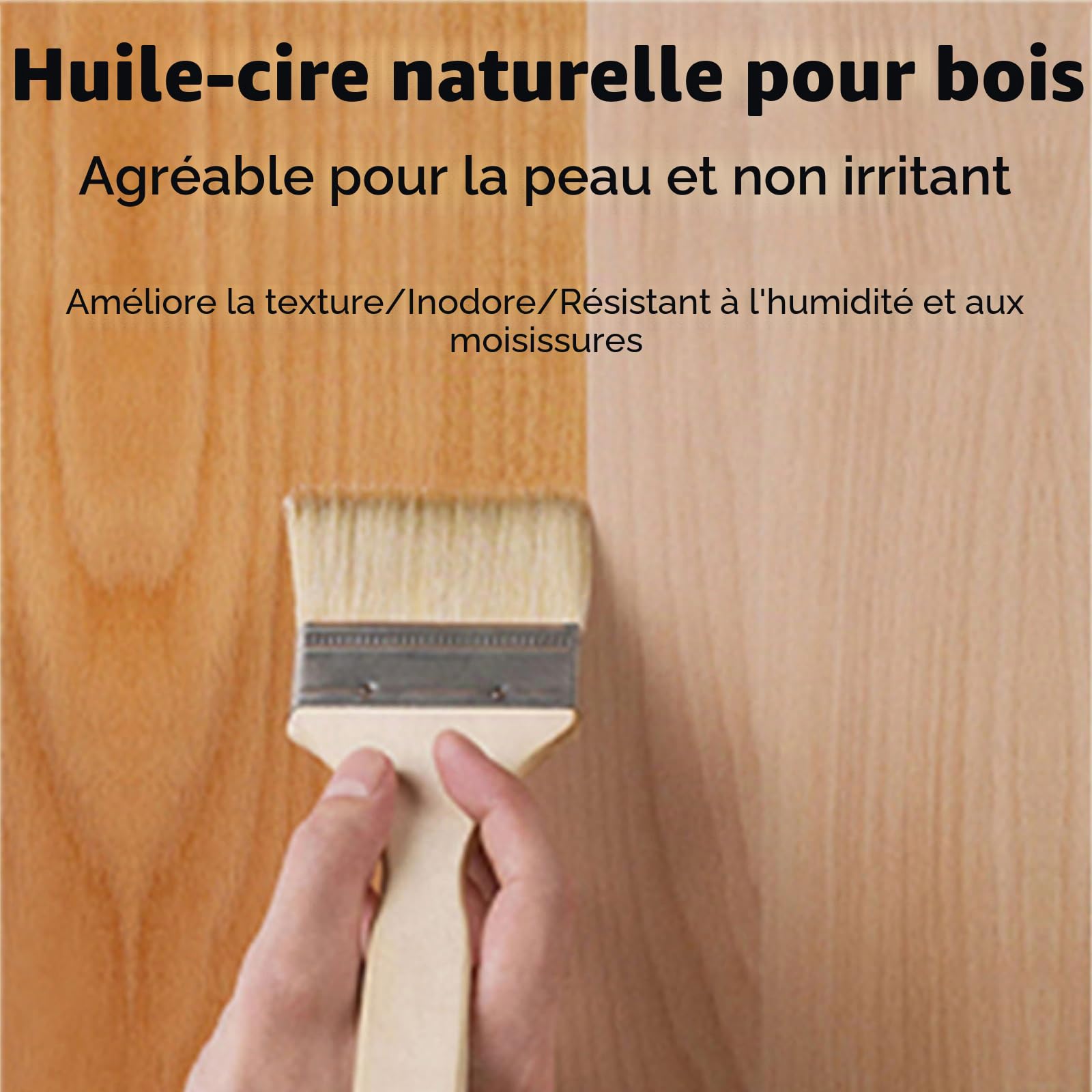 Tringle rideau bois écologique en hêtre durable, Barre silencieuse pour salons et chambres(260 cm (3 Brackets))