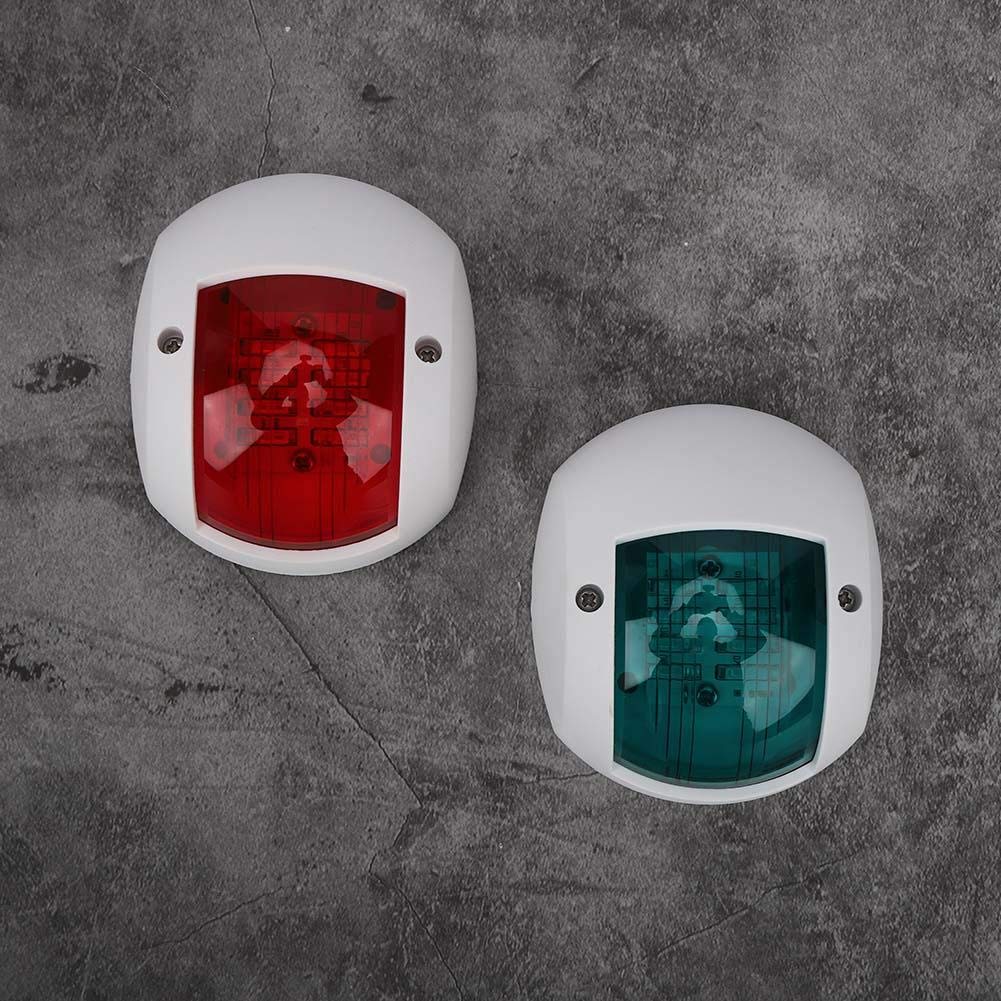 Reminnbor Bateau lumière paire de lampe de signalisation sphérique rouge vert LED étanche bateau lumière de navigation DC12V-24V 3W pour la pêche de nuit(blanc) feu navigation bateau led
