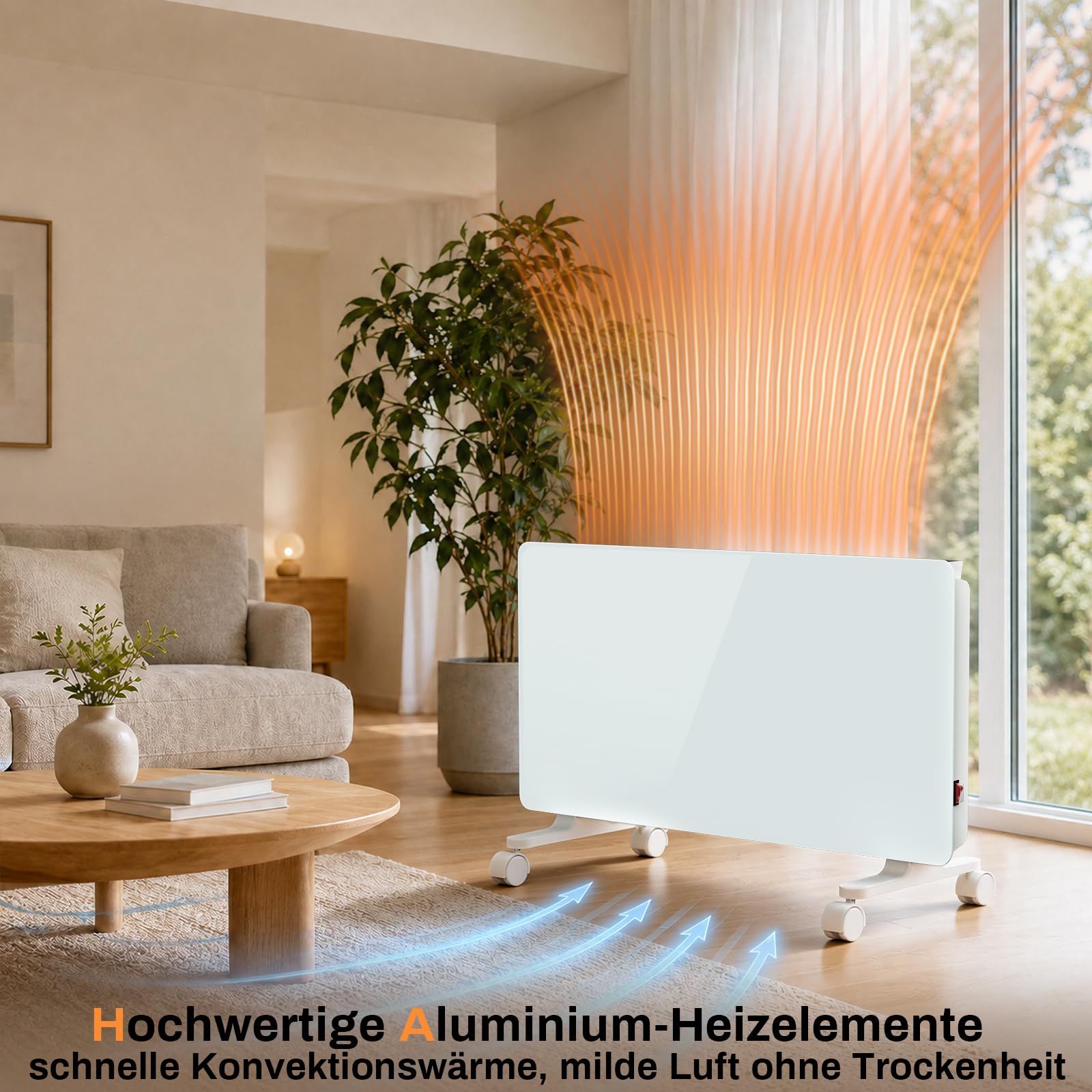 Calentador eléctrico blanco, calentador de convector, radiador