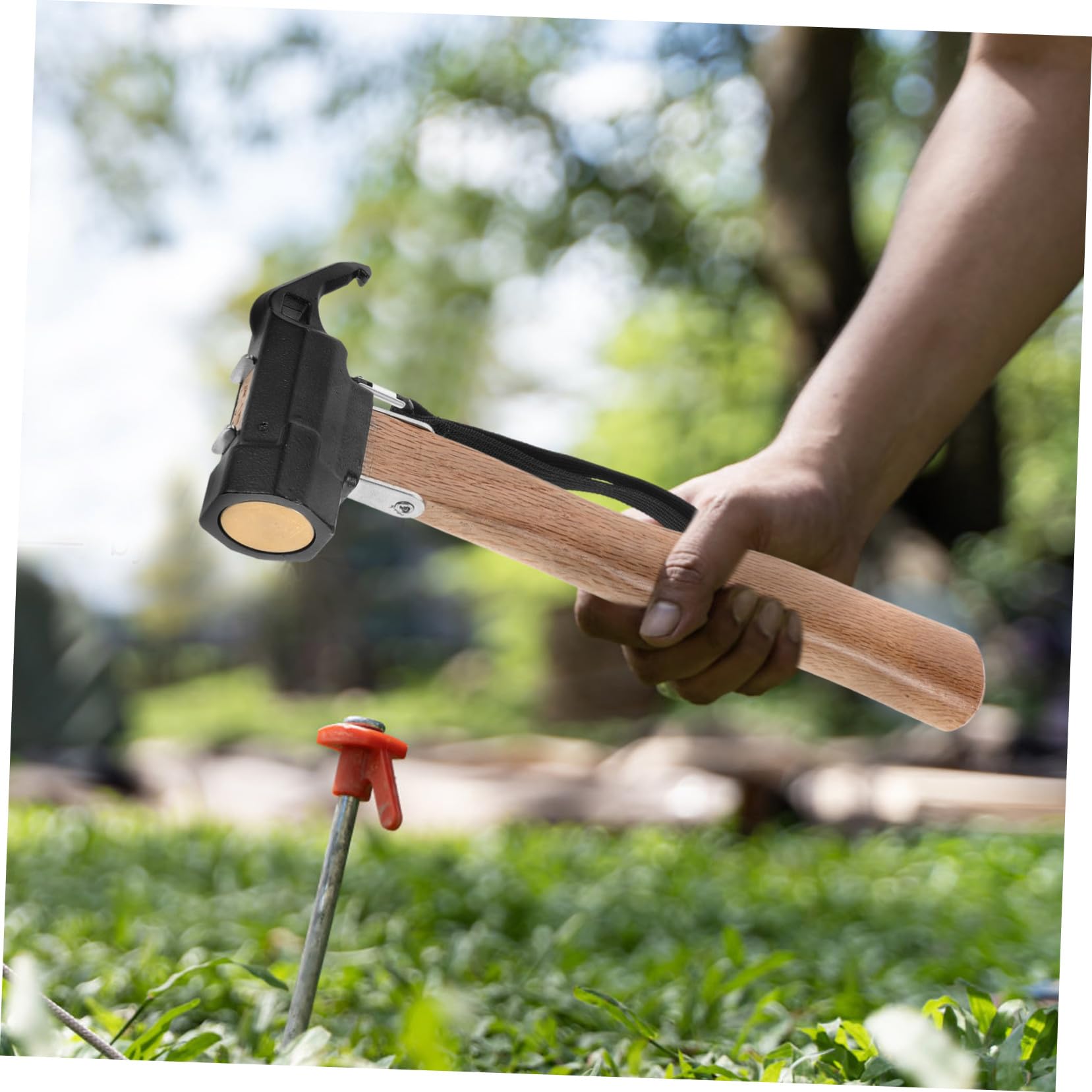 Alipis Martello da Campeggio per Picchetti Estrattore Chiodi in Metallo Resistente, Leggero e Compatto, Accessorio per Tende e Attrezzatura Outdoor, per Escursionismo e Campeggio