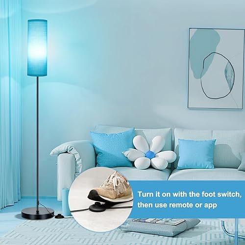 Miniatura 52 de FRIDEKO HOME Paquete de 2 lámparas de pie para sala de estar, colores regulables, temperatura y brillo, lámpara de pie moderna con control remoto,