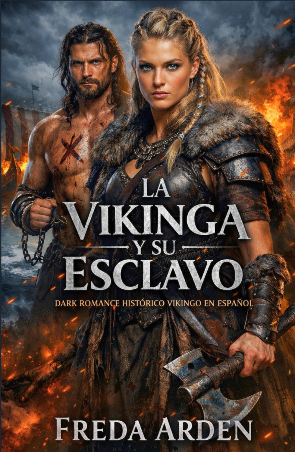 LA VIKINGA Y SU ESCLAVO. DARK ROMANCE HISTÓRICO VIKINGO EN ESPAÑOL: Lo compró por desprecio. Lo marcó para salvarlo. Ahora él arderá por ella (Crónicas y Pasiones Vikingas de Freda Arden)