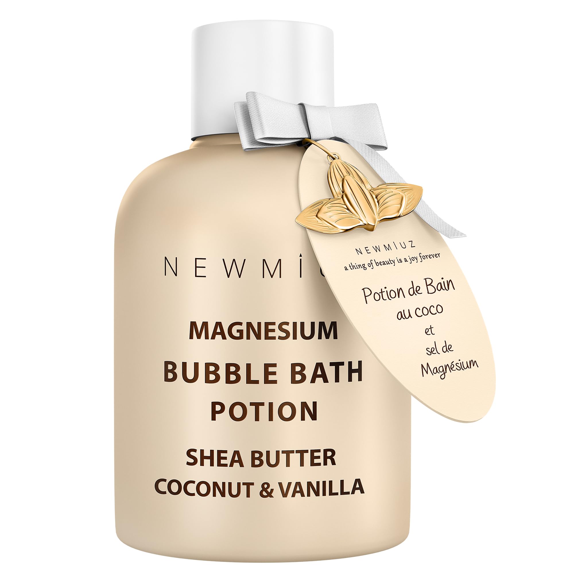 Baño de burbujas de magnesio, burbujas espumosas de larga duración, hidratante, manteca de karité, coco, vainilla, alivio relajante del estrés, regalo calmante de spa para cumpleaños, Navidad