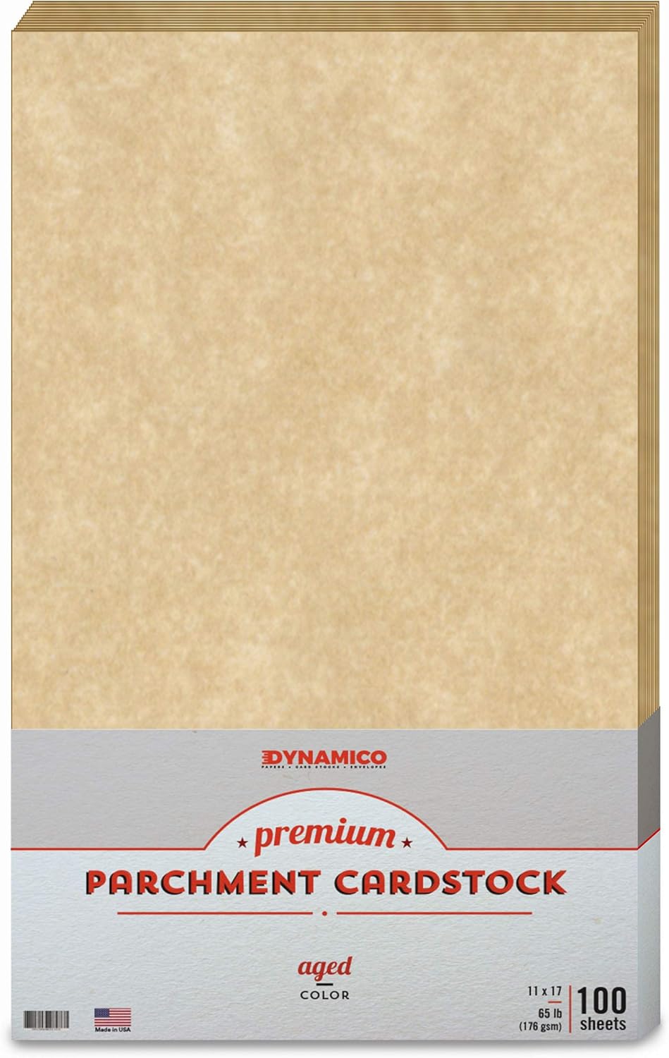 Aged Stationery Parchment Recycled Cardstock Paper | 65 Lb Cover (176 gsm) Card Stock | 8.5” x 14” Inches | 100 Sheets Per Pack