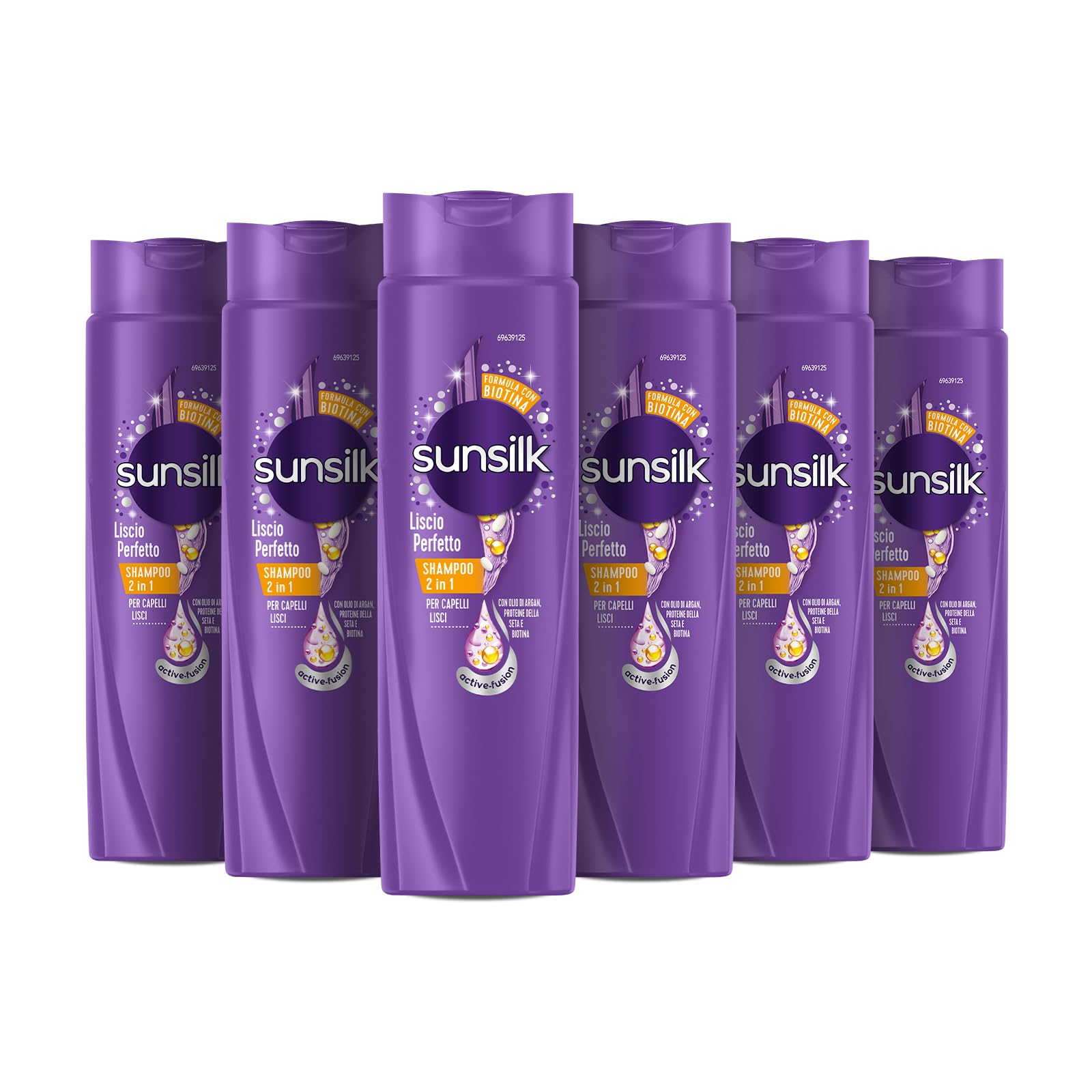 Sunsilk Shampoo e Balsamo Liscio Perfetto 2in1 per Capelli Lisci a Lungo e Setosi, 250ml (Confezione da 6)