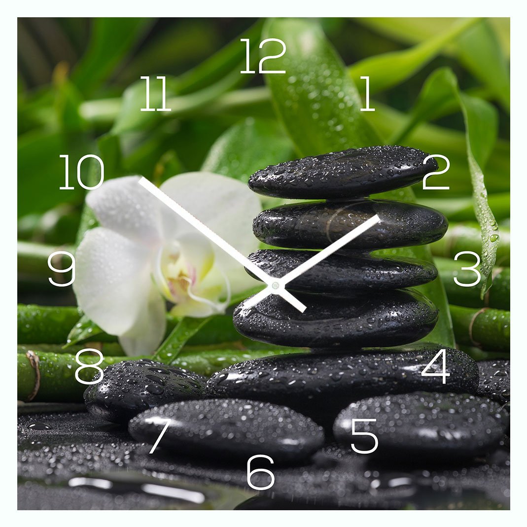 levandeo Wanduhr aus Glas 30x30cm Uhr als Glasbild Kche Bambus FengShui  Wellness Deko : Amazon.de: Kche, Haushalt & Wohnen