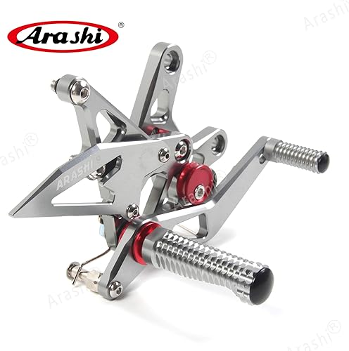 Miniatura 105 de Arashi reposapiés para motocicleta, accesorios ajustables, juego de reposapiés traseros Negro