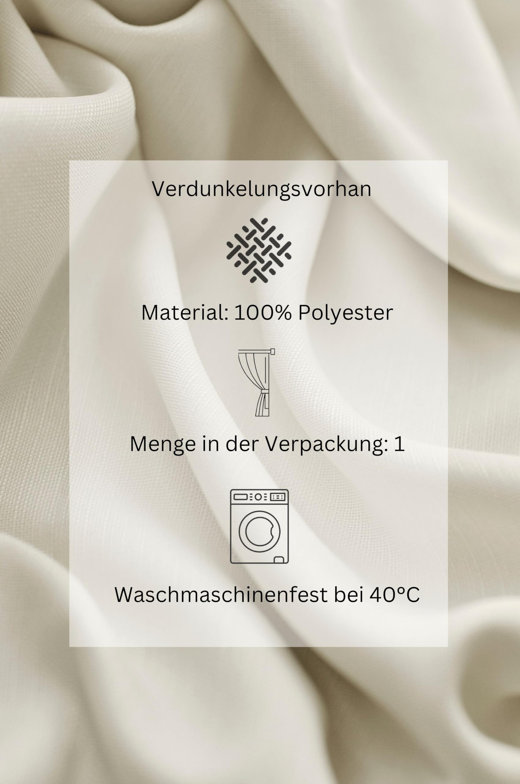 JOTEX Shadow Verdunkelungsvorhang mit Multifunktionsband (1er-Pack), Off-White Cremefarben Gardine, 140 x 250 cm