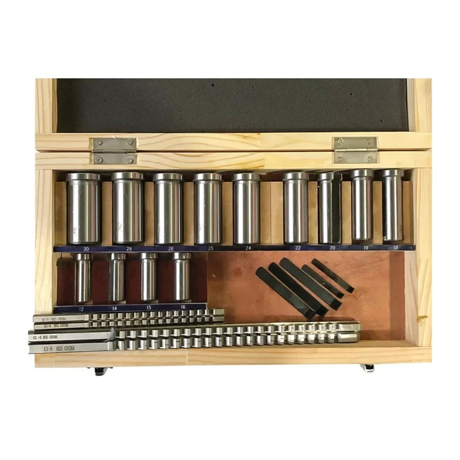 Juego de 22 brochas for chaveteros de acero de alta velocidad, herramienta de corte de chaveteros con cuña, tamaño métrico 12-30 for máquina CNC para trabajos mecánicos