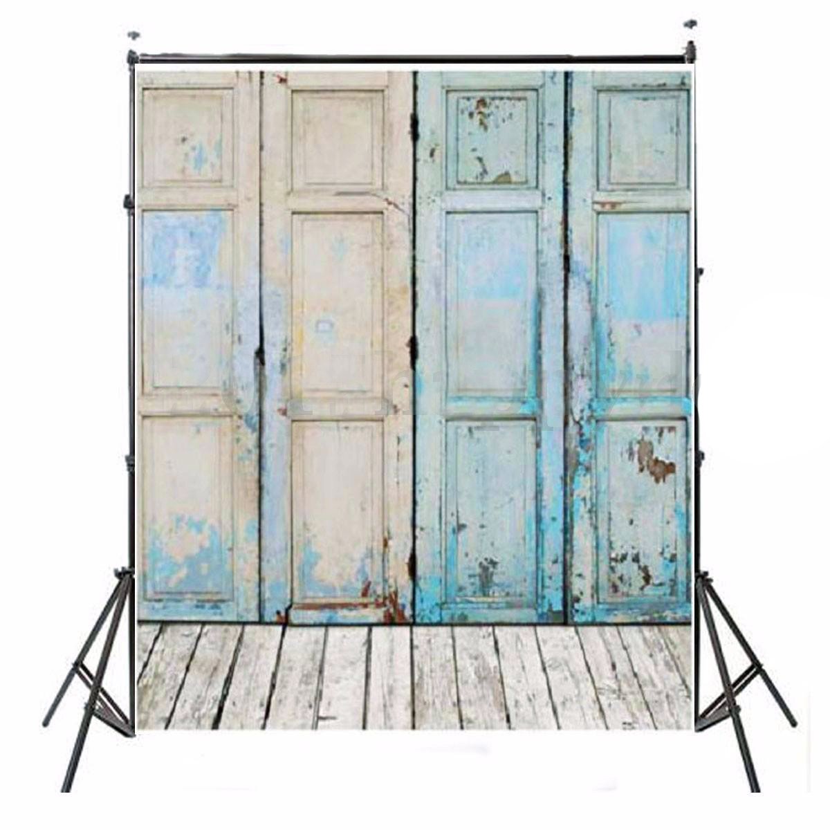 HIOFFER 3x5FT Photography Background Vintage Blue Door Photography Backdrop Studio Props Digital Printed For Wedding Party Baby Newborn Photo