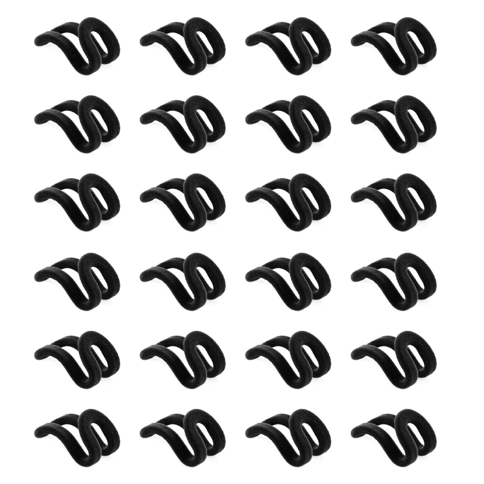 Juhonnz Black Clothes Hanger Connector,24 Pcs Mini Flocking Hanger Hooks Non-Slip Clothes Rack Cascading Velvet Hanger Clips For Wardrobe Closet Bathroom