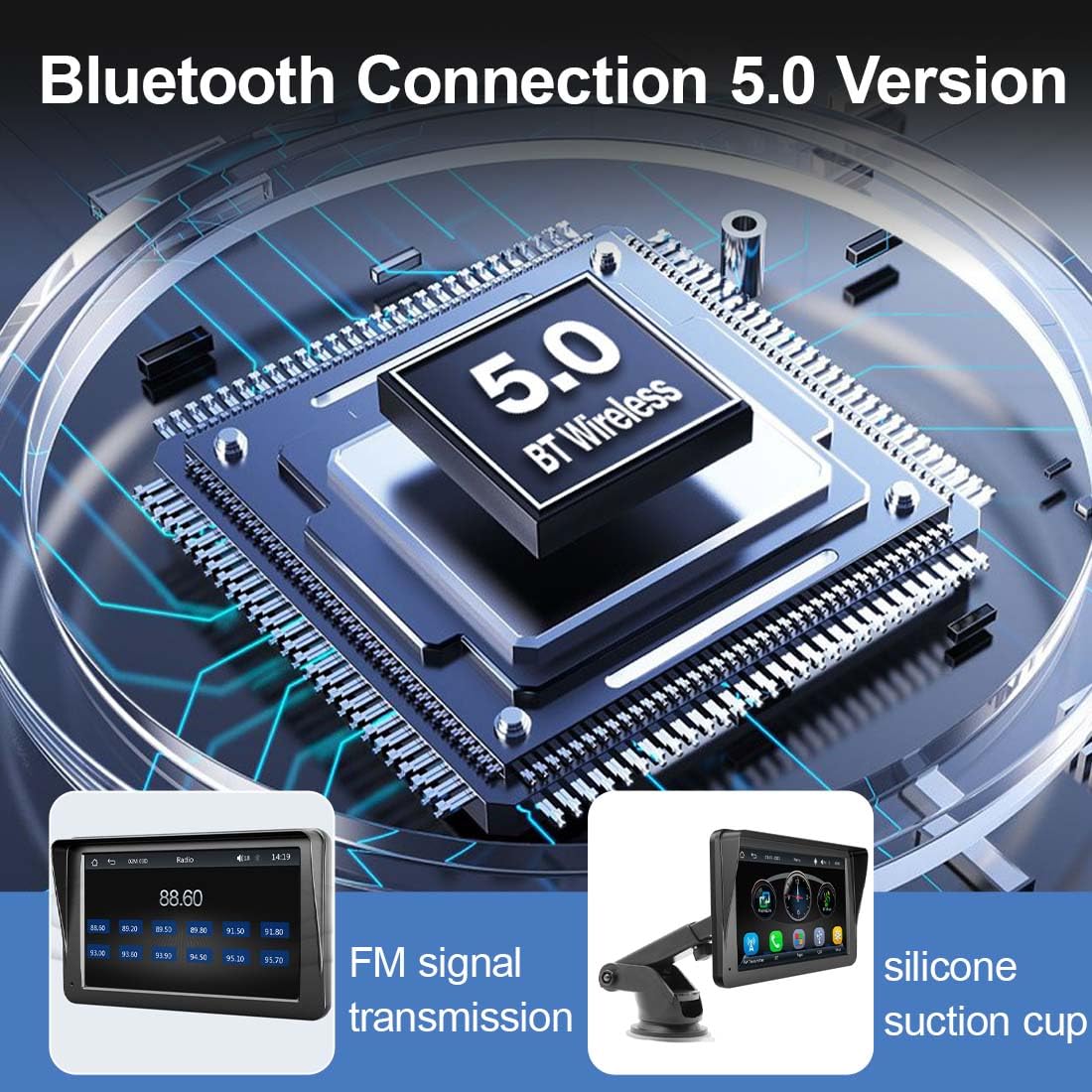 GPS Auto,GPS Navigatore Satellitare,Navigatore per Camion,7 Pollici Touchsceen,con Avviso Guida vocale,Chiamata Bluetooth,Uscita Wireless FM,Multilingue,per Auto Camion