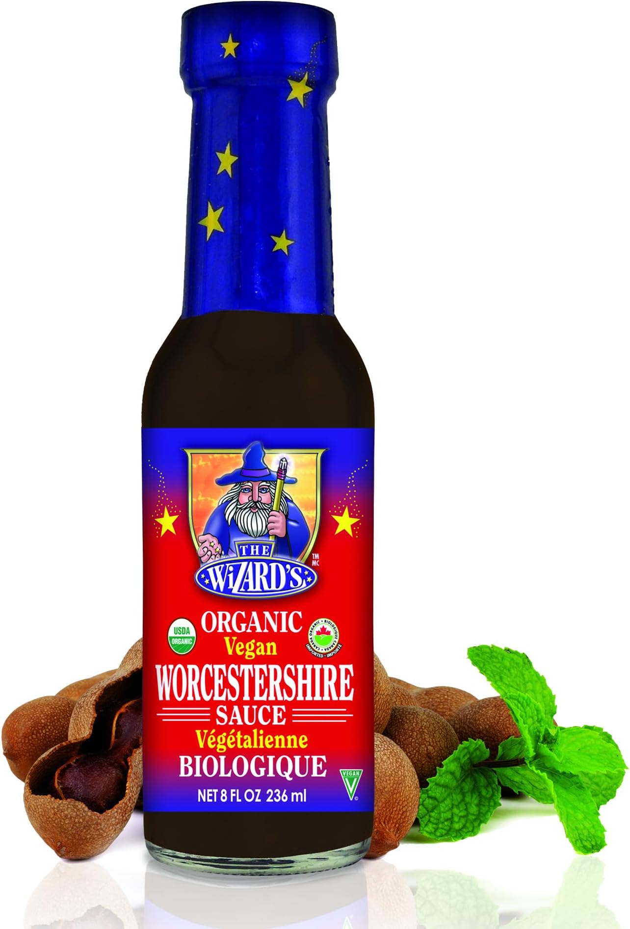 The Wizards Organic Vegan Worcestershire Sauce - Organic Worcestershire Sauce, Vegetarian Worcestershire Sauce, Vegan Fish Sauce - 5 Fl Oz