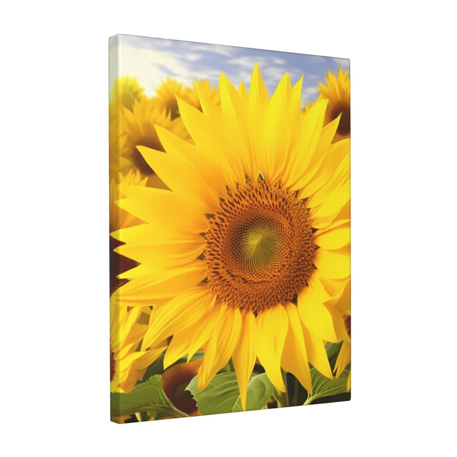 FodPand Sunflowers Canvas Wall Art for Living Room Wall Decor 12"x16" Modern Artwork Painting Pictures Hanging Canvas Prints Aesthetic Wall Art for Bedroom Bathroom Office Wallart Decor