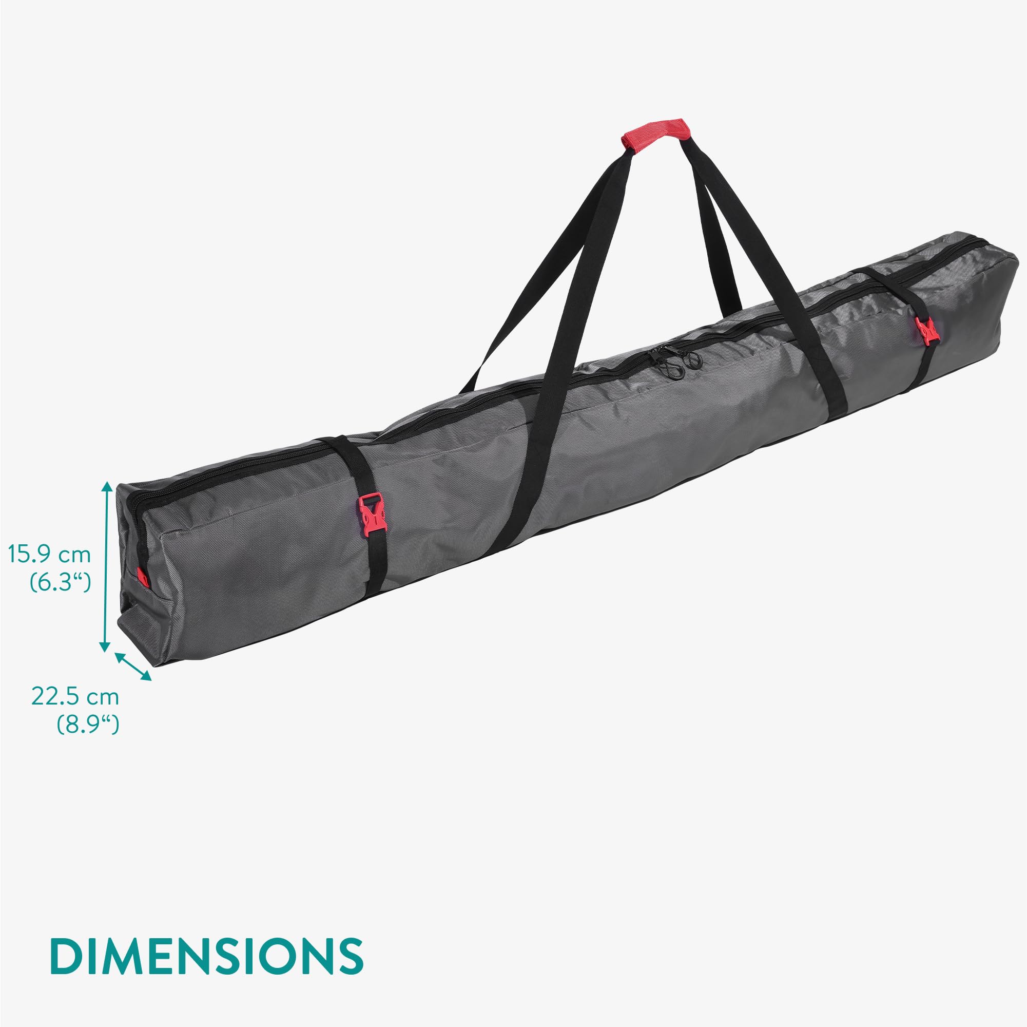 Navaris Sac de ski - Housse à ski pour paire de skis et bâtons homme et femme - Housse avec fermeture éclair clip et sangle - 2 tailles