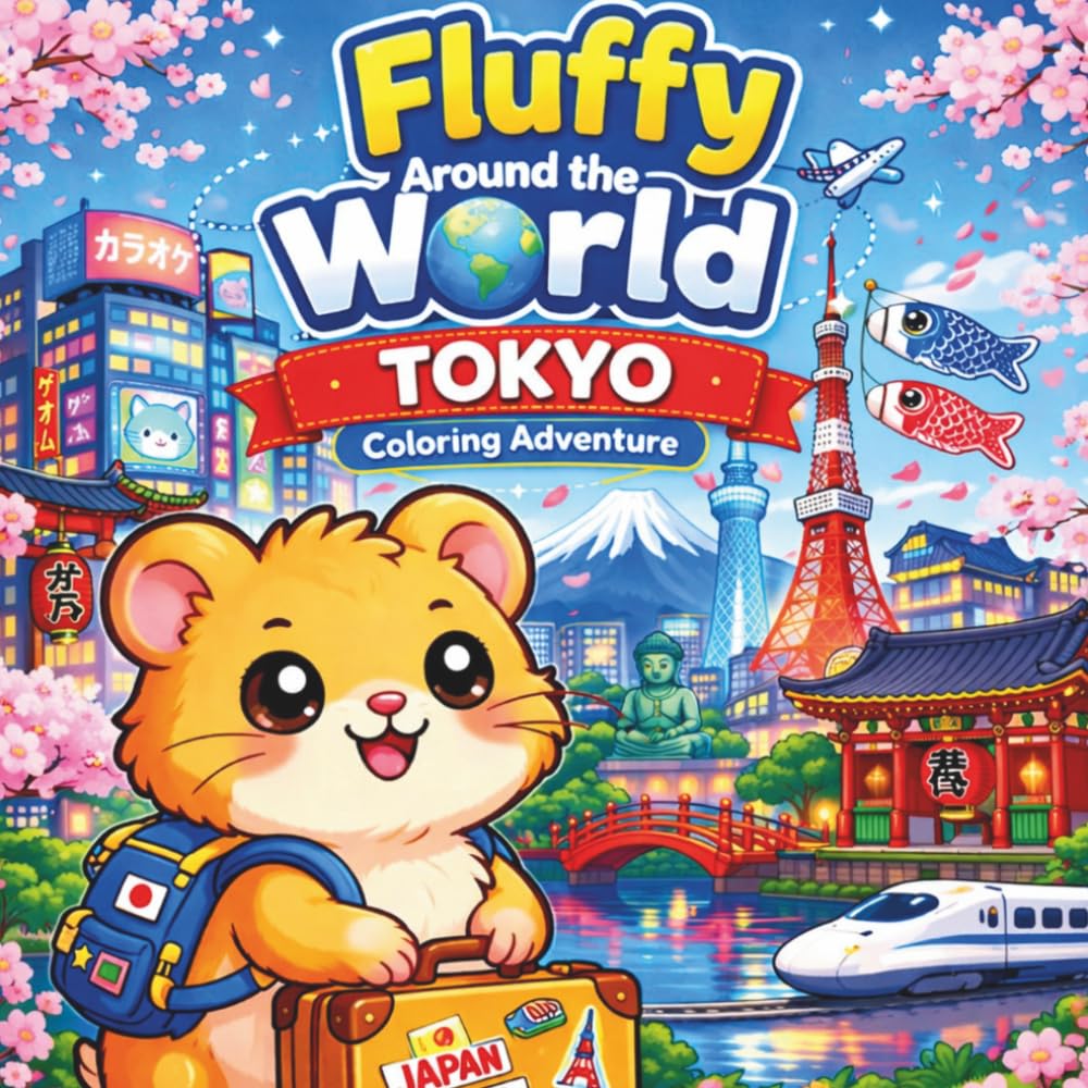 Fluffy Around the World Tokyo Coloring Adventure