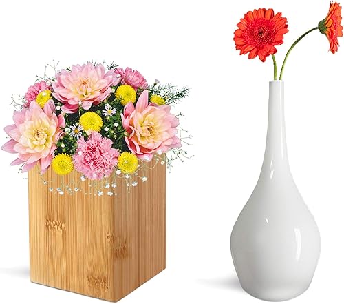 Miniatura 7 de Soporte para bolígrafos, paquete de 2 soportes de madera de bambú para lápices, multiusos, accesorios de escritorio, organizador de escritorio,