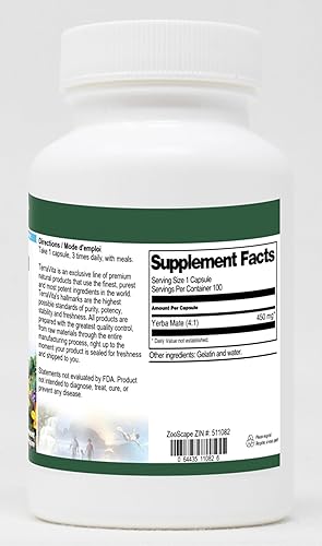 Miniatura 2 de Extracto extra fuerte de yerba mate 41 - 450 mg (100 cápsulas, ZIN 511082) - Paquete de 3