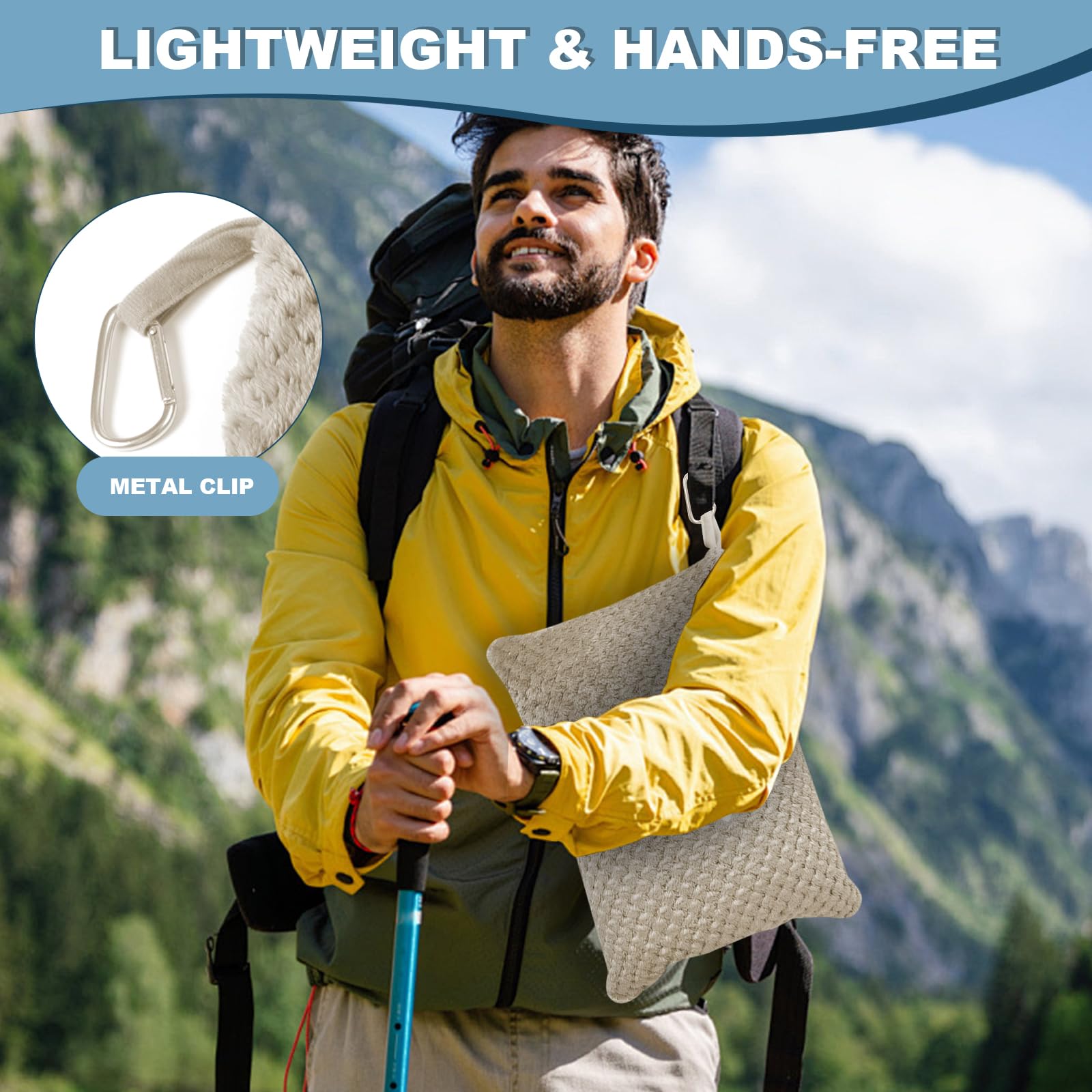 Nenolix Travel Blanket Airplane Compact with Bag, Travel Essentials 3 in 1 Packable Airplane Blanket, Travel Pillow and Blanket Set, Inflatable Pillow, Luggage Sleeve & Backpack Clip (Camel) : Home & Kitchen