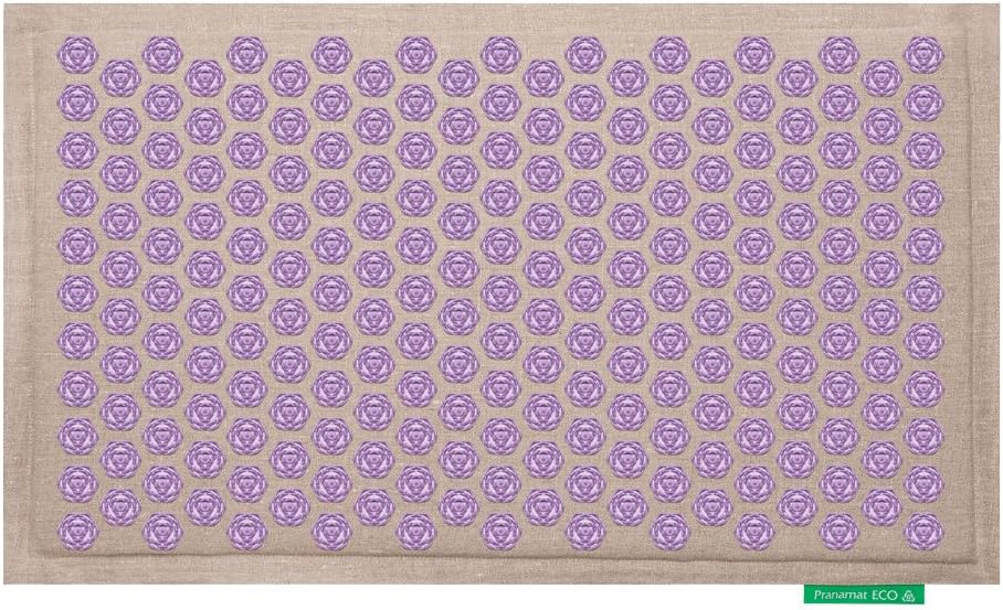 Pranamat Eco Massage Mat - Natural / Violet by Advaita