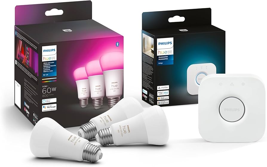 PHILIPS Hue 白熱電球 3個セット Hue 3-pack A19 E26 60W LED Bulbs White and Colour Ambiance