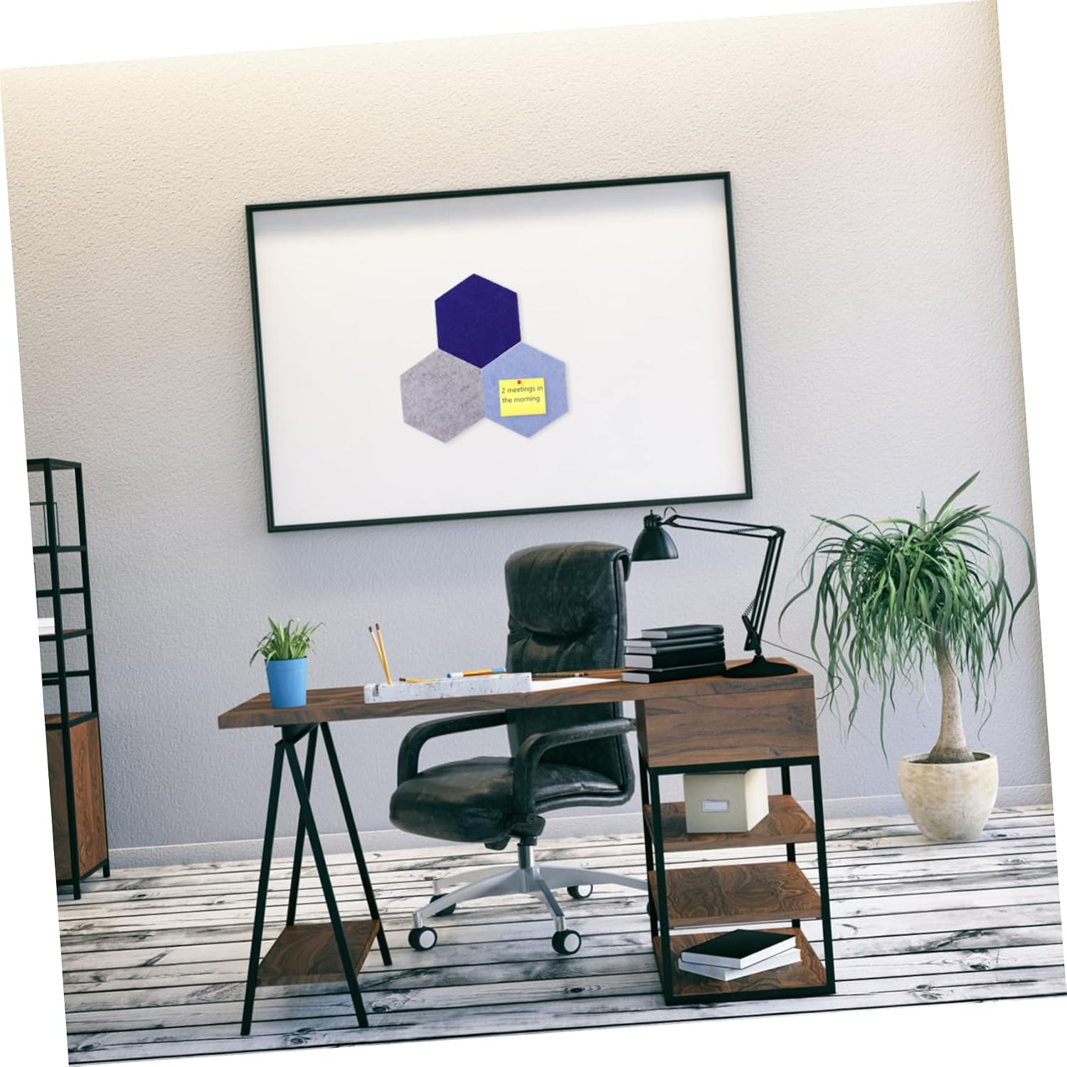 10pcs Decorative Hexagon Felt Bulletin Board for Photos Messages Easy to Install Wall Adhesive Pin Board Multi-Functional Display for Home Office School