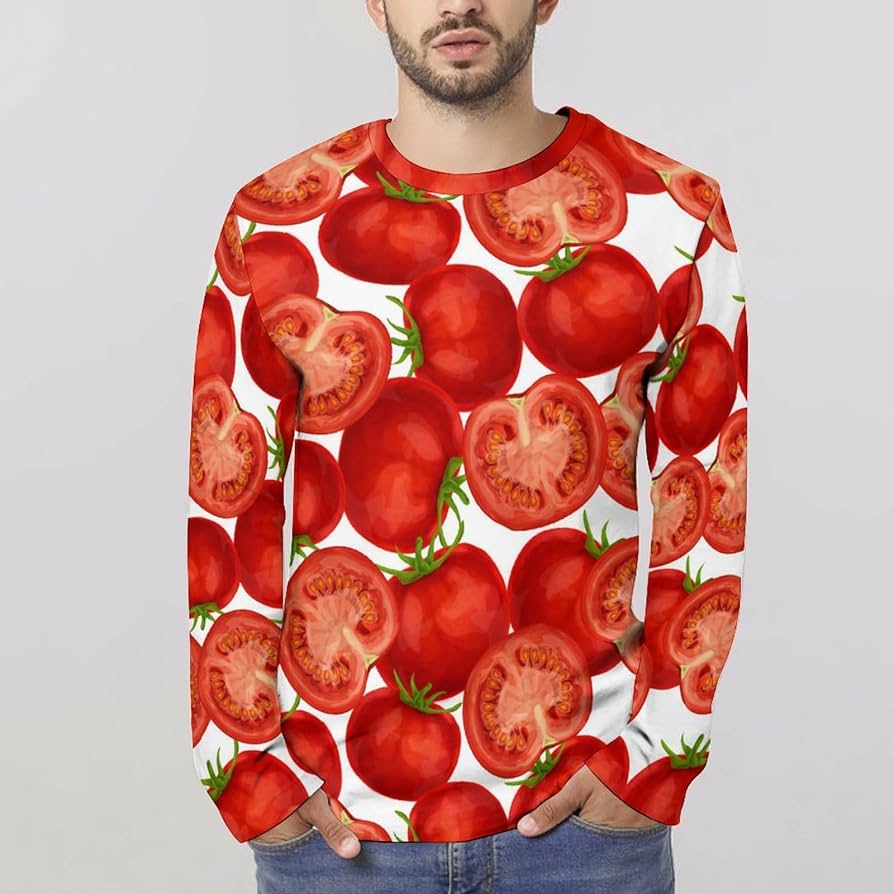 Amazon.co.jp: トマト柄 長袖tシャツ メンズ レディース ロングt