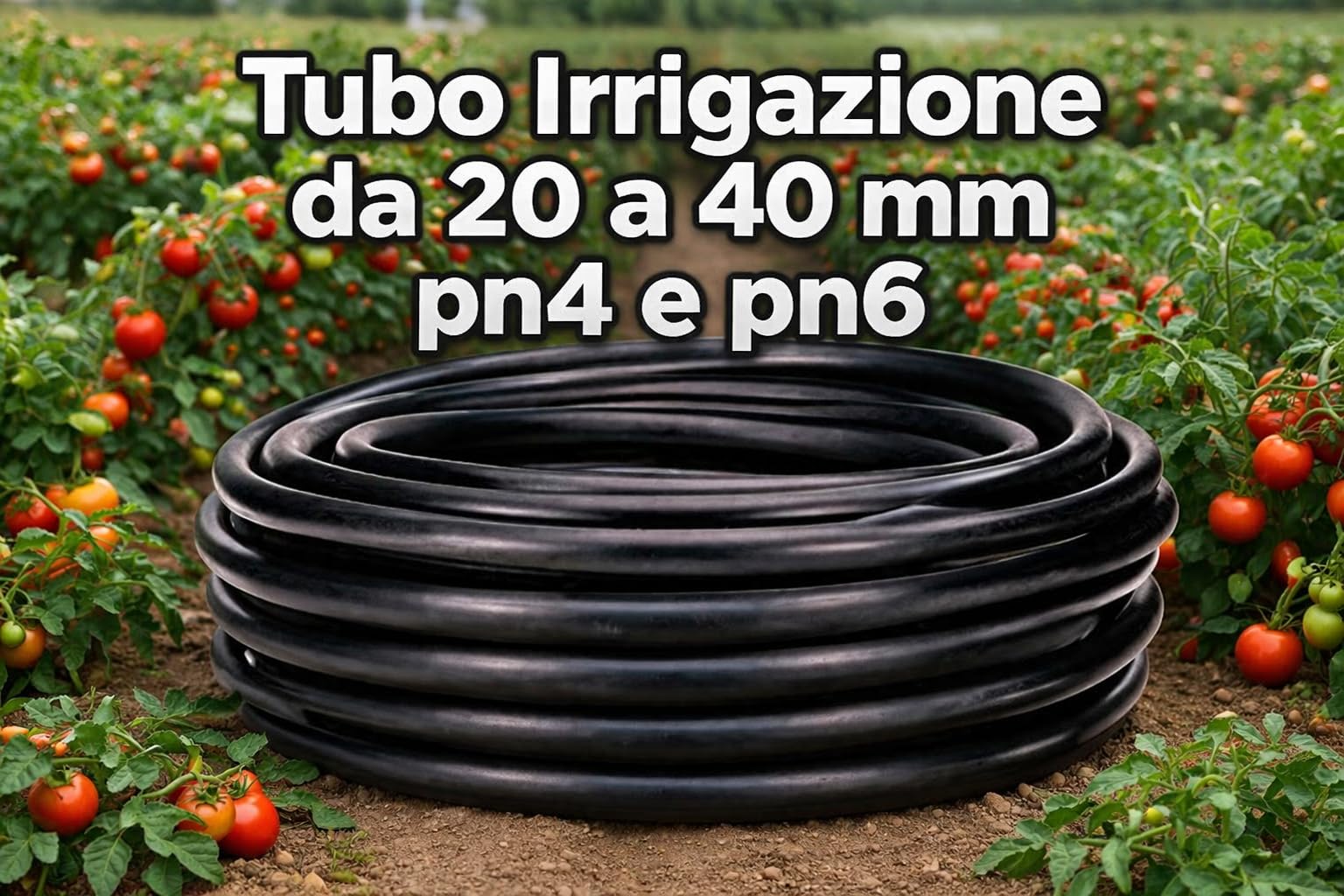 Tubo in Polietilene Nero LDPE PN4 diametro 32mm da 20 metri da per Irrigazione Agricola e Giardino – Alta Resistenza 6 Bar – Made in Italy