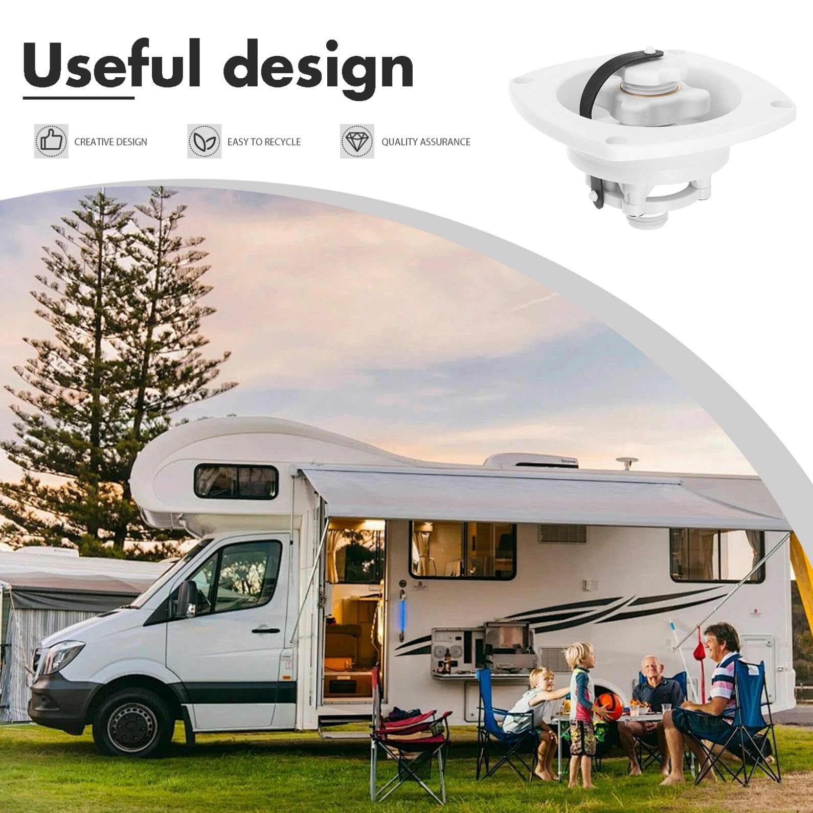 Gatuida 3piezas Tapón De Llenado De Agua Para Rv Accesorio De Entrada De Agua Instalación Fácil y Compatible Autocaravanas y