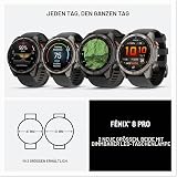 Garmin fēnix® 8 Pro, 51mm, AMOLED Display, Premium Connected Multisport GPS Smartwatch, inReach® Technology, Sapphire, Titanium with Graphite/Black Silicone Band - 7