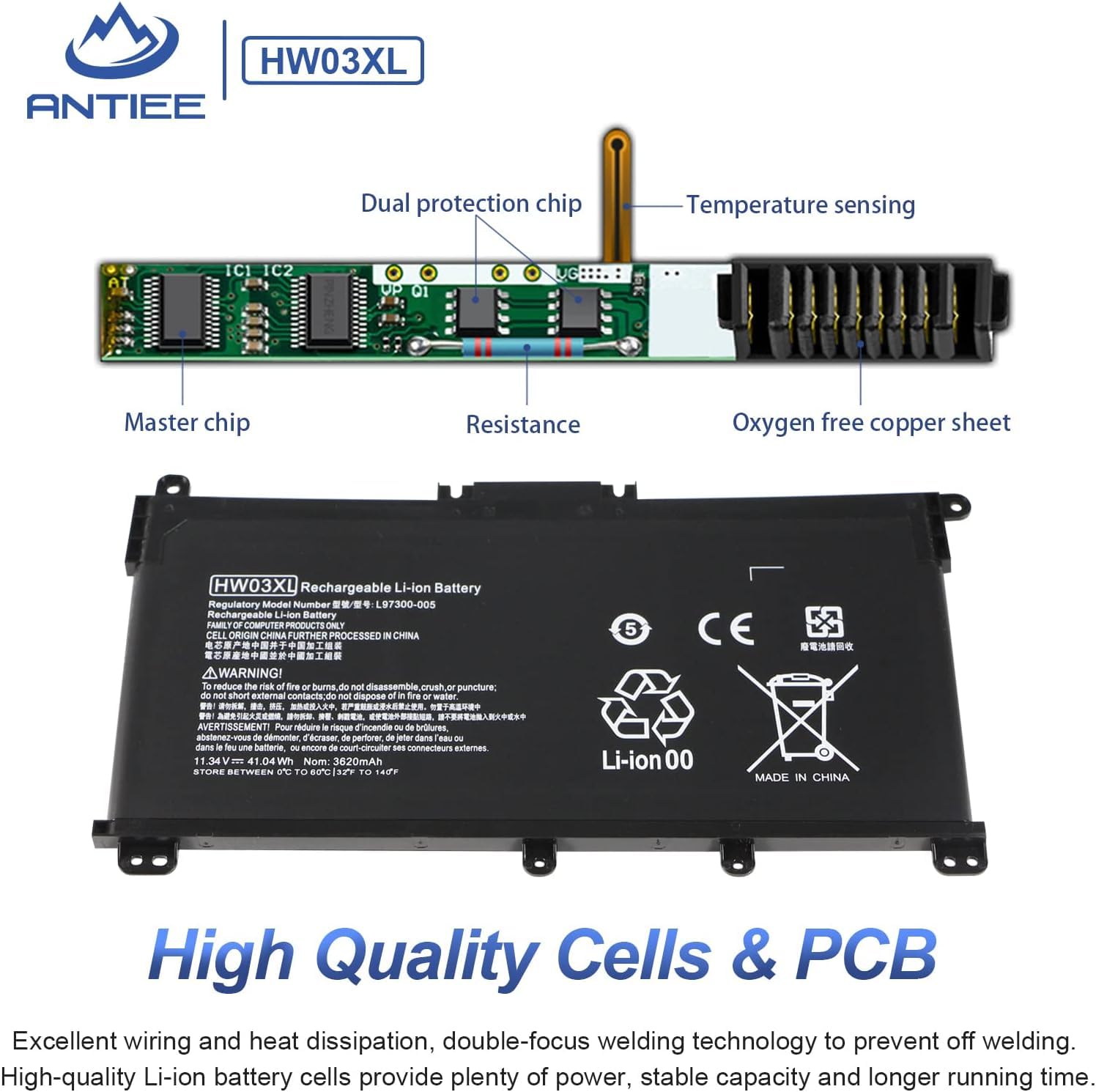 HW03XL L97300-005 Laptop Battery for HP Pavilion 15-EG 15-EH 17-CN