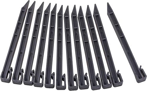 Miniatura 1 de WOWCASE Estacas para bordes de paisaje de 10 pulgadas, 10 piezas de picos de anclaje de plástico resistente, estaca de red de jardín para bordes y