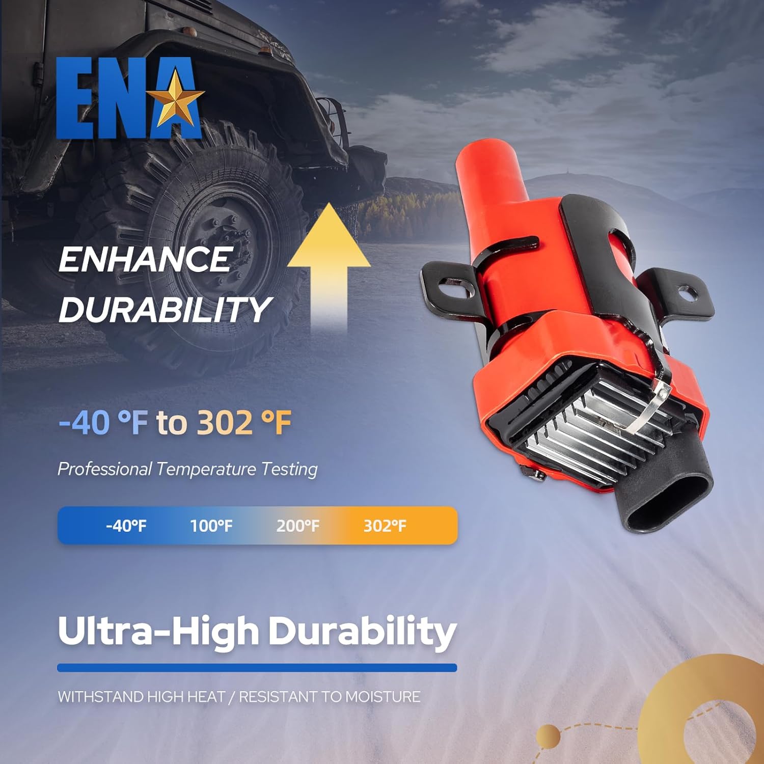 ENA 8 Pack D585 UF262 Round Ignition Coil Packs and 748UU Spark Plug Wires Compatible with Chevy GMC Cadillac Chevrolet Silverado SSR 4.8L 5.3L 6.0L V6 V8 Replacemnt for C1251 12622553 12656210, Red