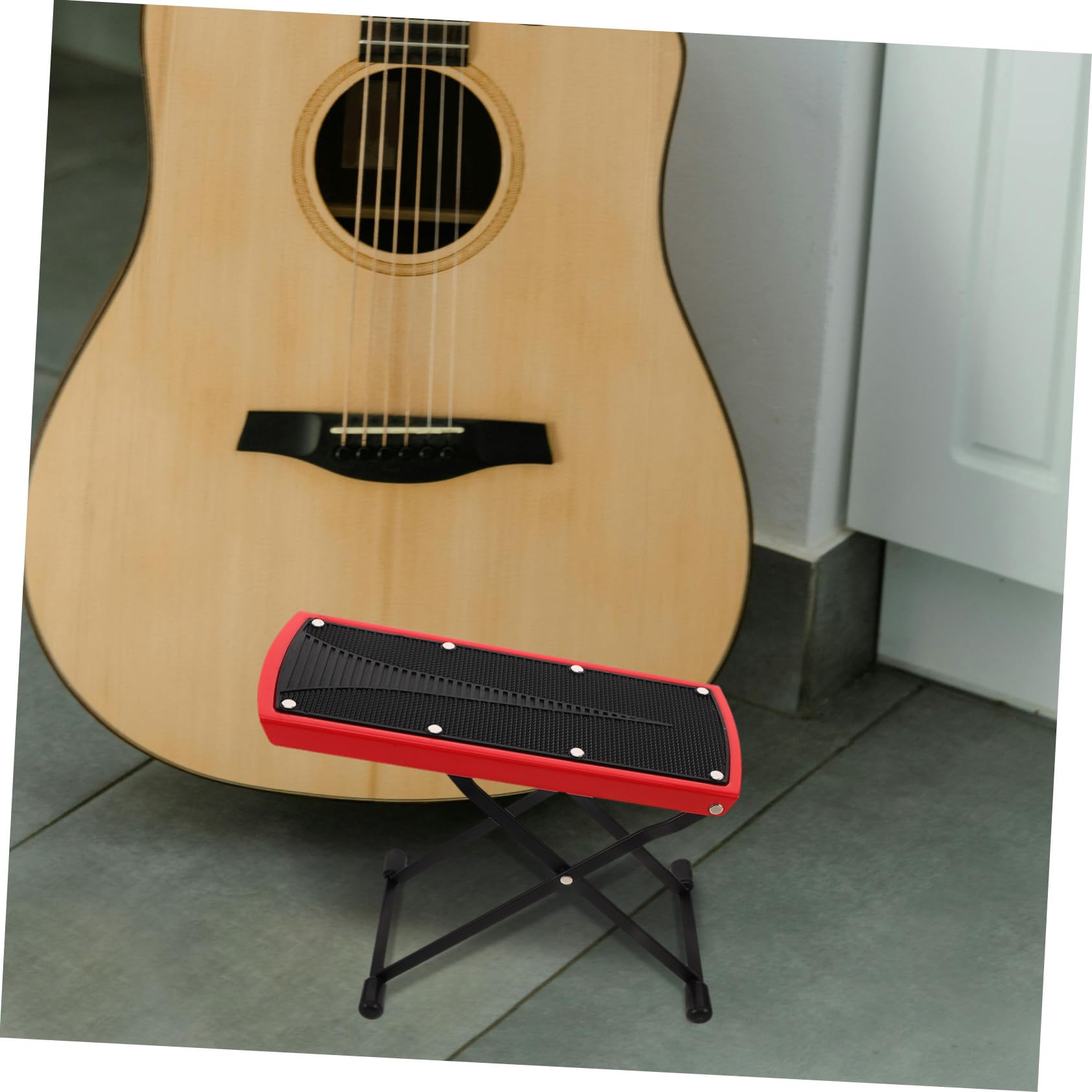 Milisten Gitarrenfußhocker Verstellbare Fußstütze Klappbarer Fußhocker aus Metall mit Rutschfesten Füßen für Klassische Akustikgitarre und Andere Instrumente