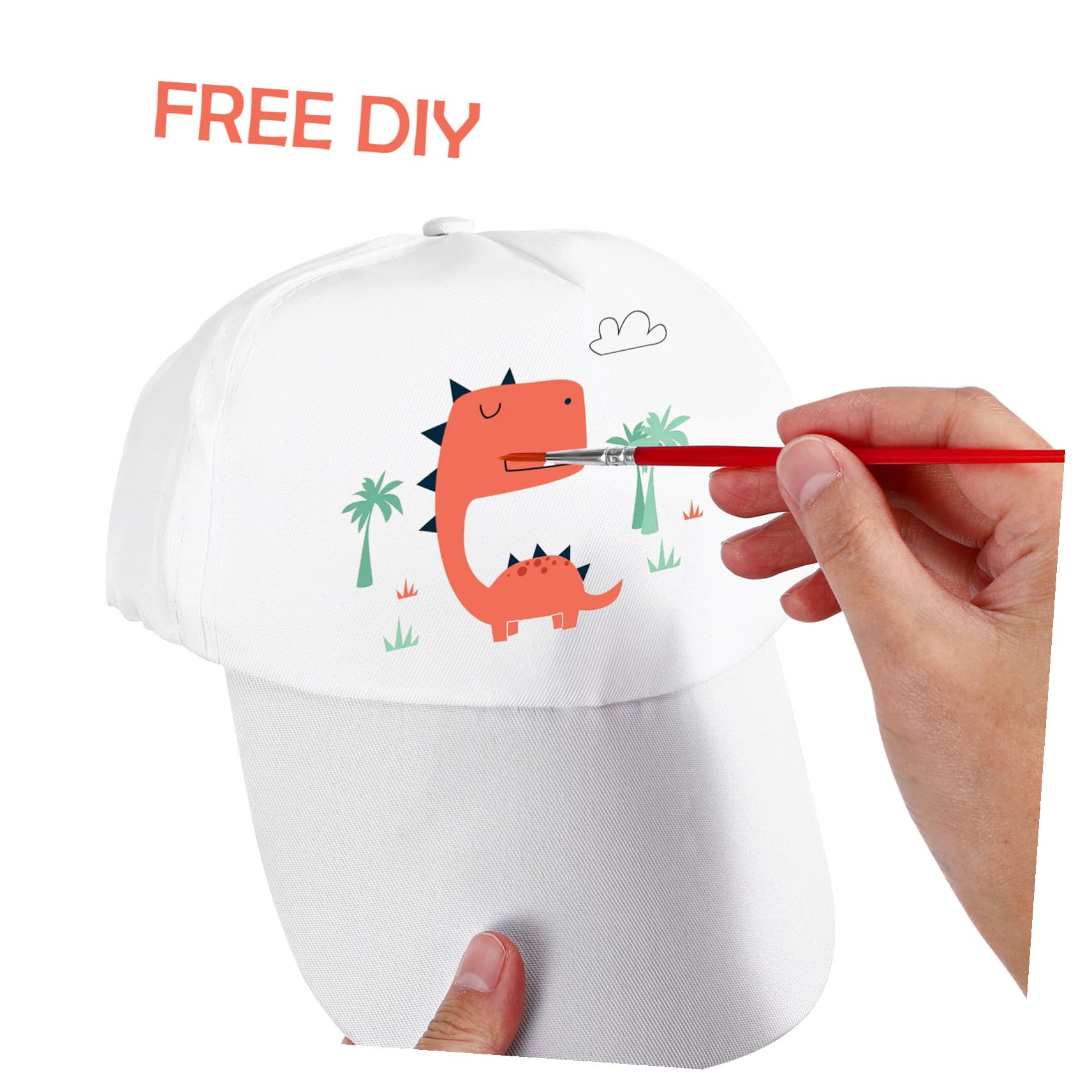 Toyvian 10 Pezzi di Cappellini da Baseball - Cappello Fai da Te per Bambini, Cappello Divertente per Graffiti da Asilo, Berretto Decorativo con Visiera, Forniture per Artigianato Fai da Te, Cinturino