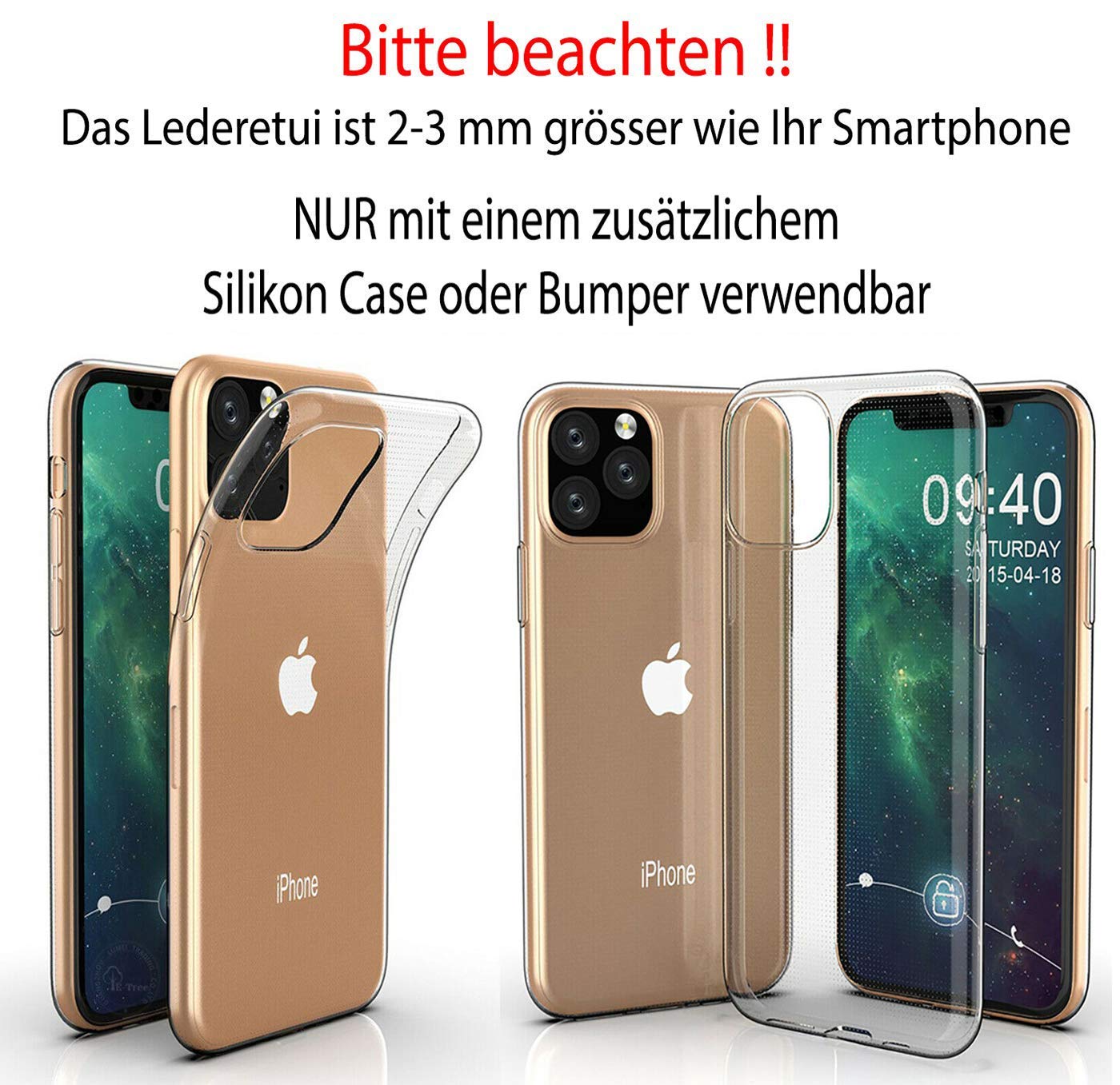 Suncase Etui Leder Tasche Schutzhülle Hülle Für Apple IPhone 13 Pro 6.1 Huelle Schutzhuelle Case