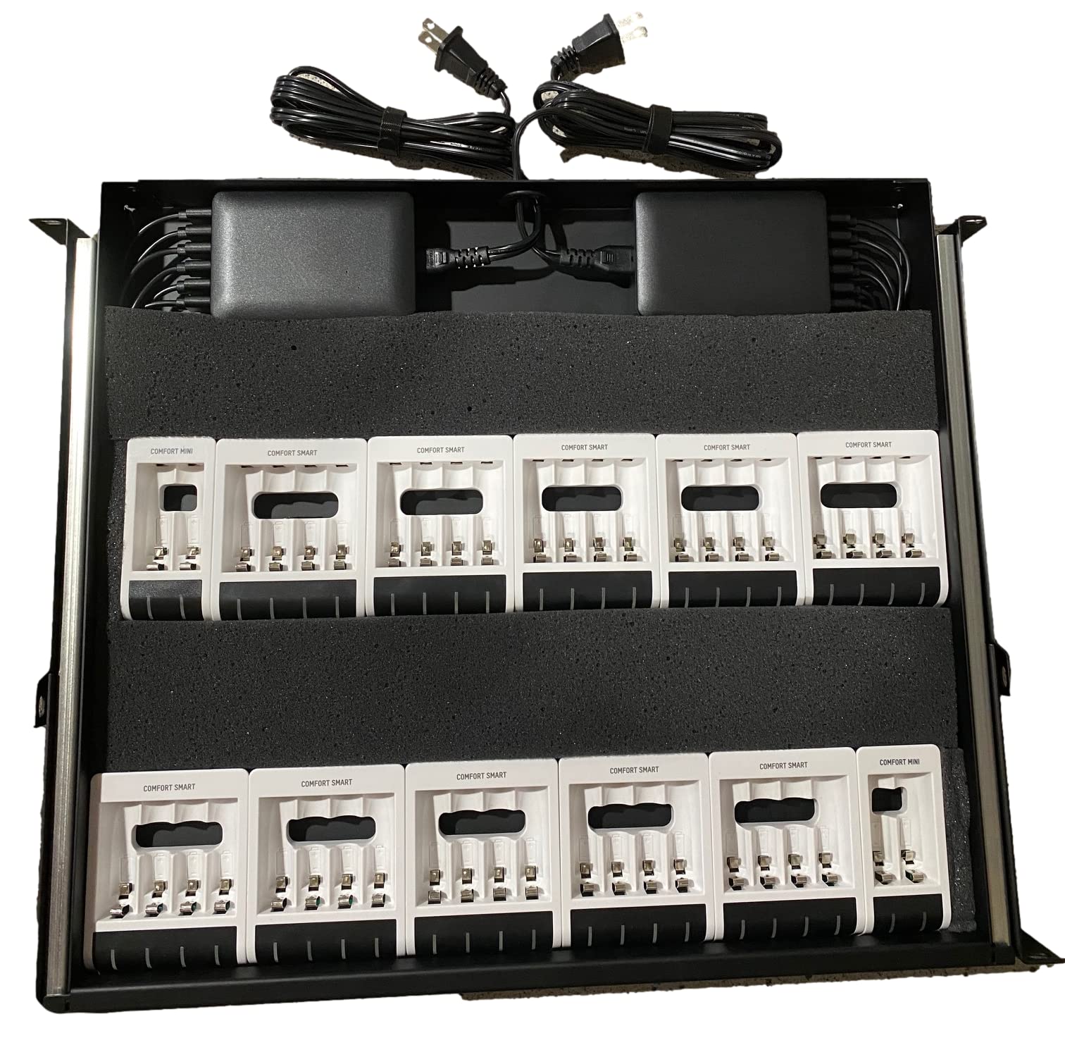 LMS Comfort Smart RACKMOUNT Charging Drawer for 44 AA/AAA Rechargeable Batteries