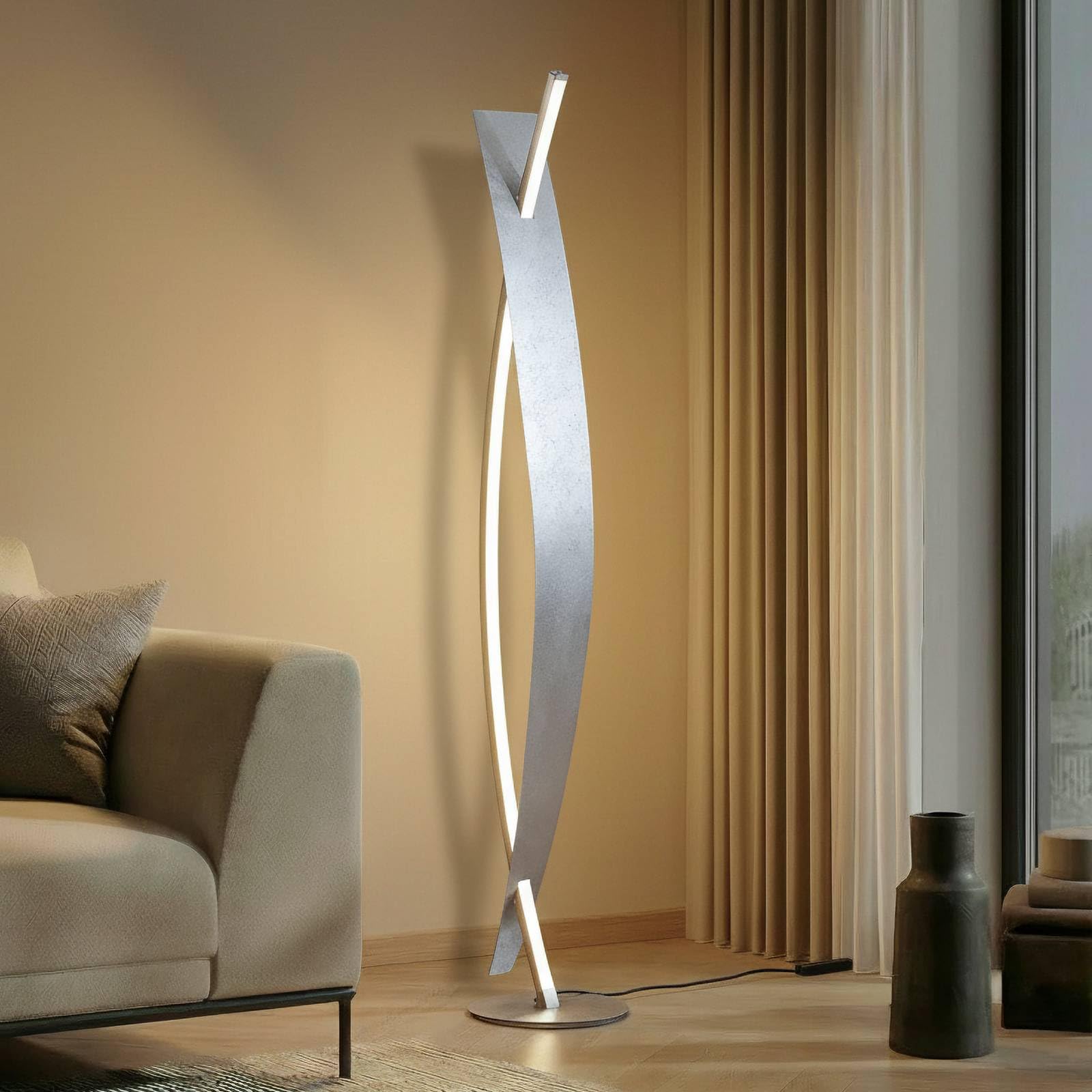 Lucande Lampada da tavolo LED 'Marija' dimmerabile (Moderno) colore Nero, in Metallo ad es. Soggiorno & Sala da pranzo (1 luce, lampadina inclusa) lampada da tavolo LED
