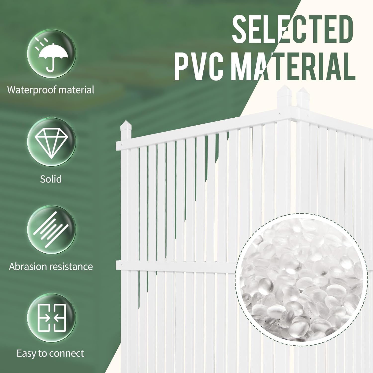 Vinyl Privacy Fence, 36" W x 45" H Air Conditioner Trash Cans Enclosure - No Dig Fence Panels, AC Unit Cover, Garden Privacy Screen, Easy Install White Vinyl Enclosure for Backyard & Patio