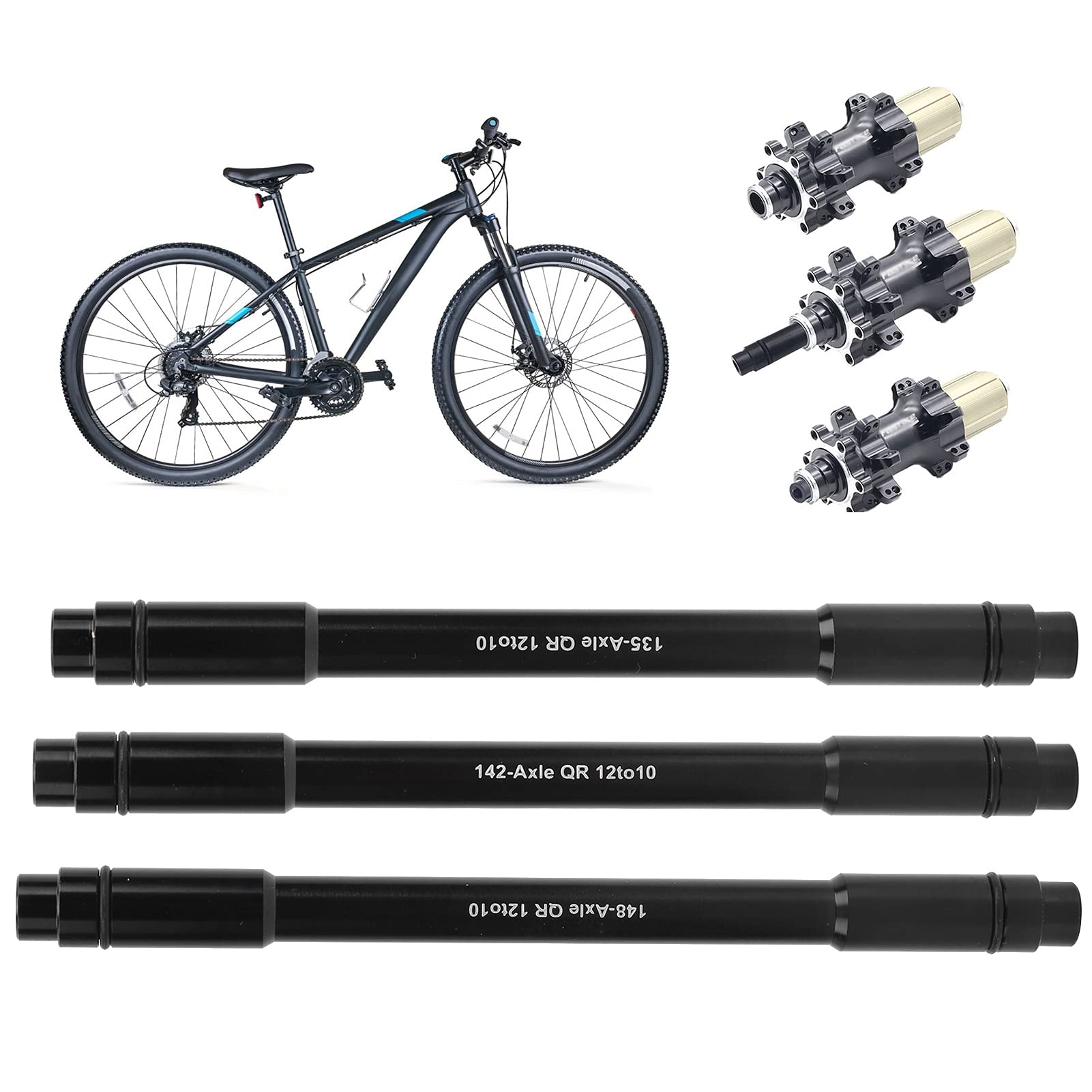 Reverse Asse A Sgancio Rapido QR12/10 Per Bicicletta - In Alluminio, Nero, Taglia Unica - Per Donne E Uomini - Foto 5