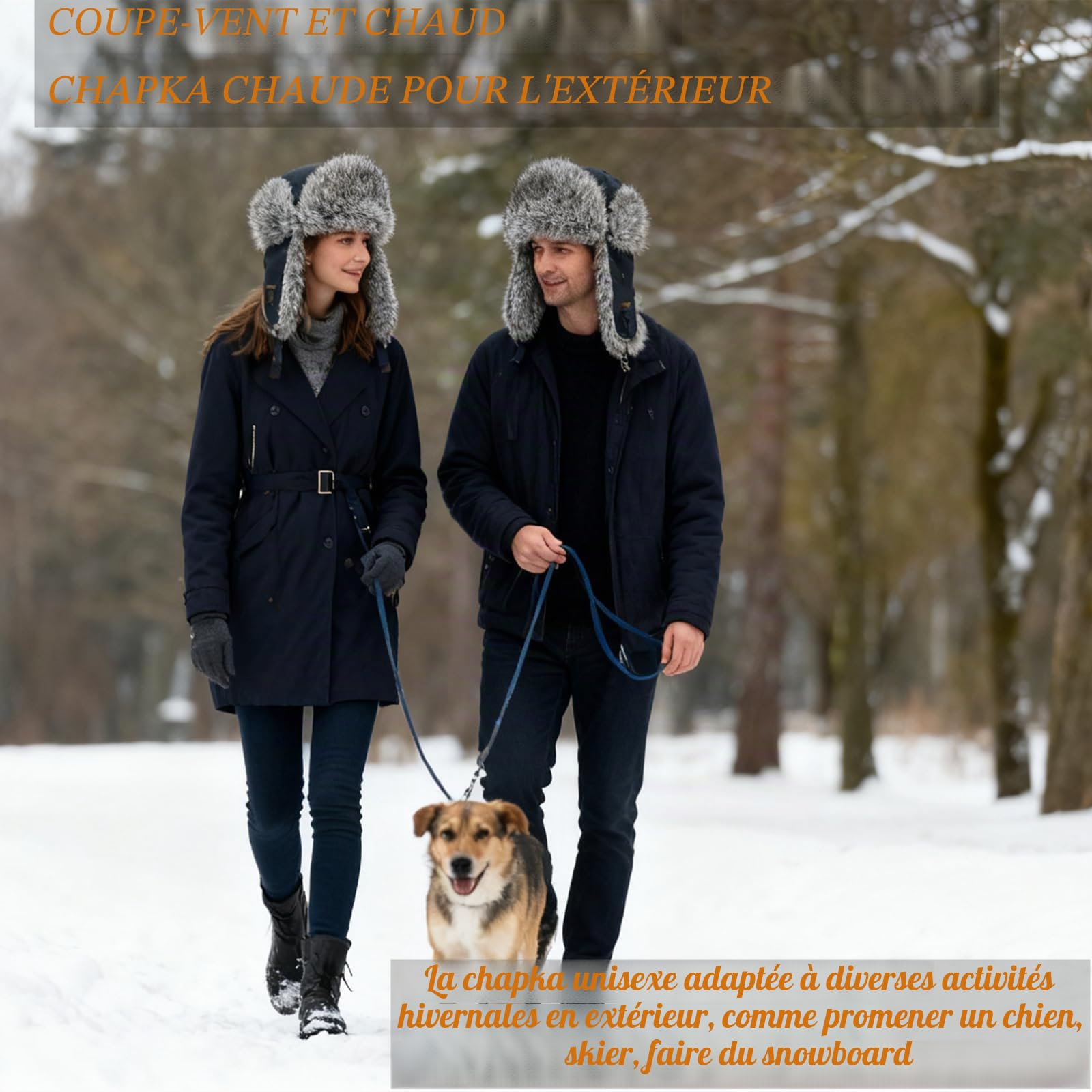 HEYANN Casquette Chapka Homme Bonnet Cache Oreille Homme Hiver Aviateur Sovietique Chapeau Trappeur Fourrure Russe Ushanka Femme Bonnet Homme Hiver