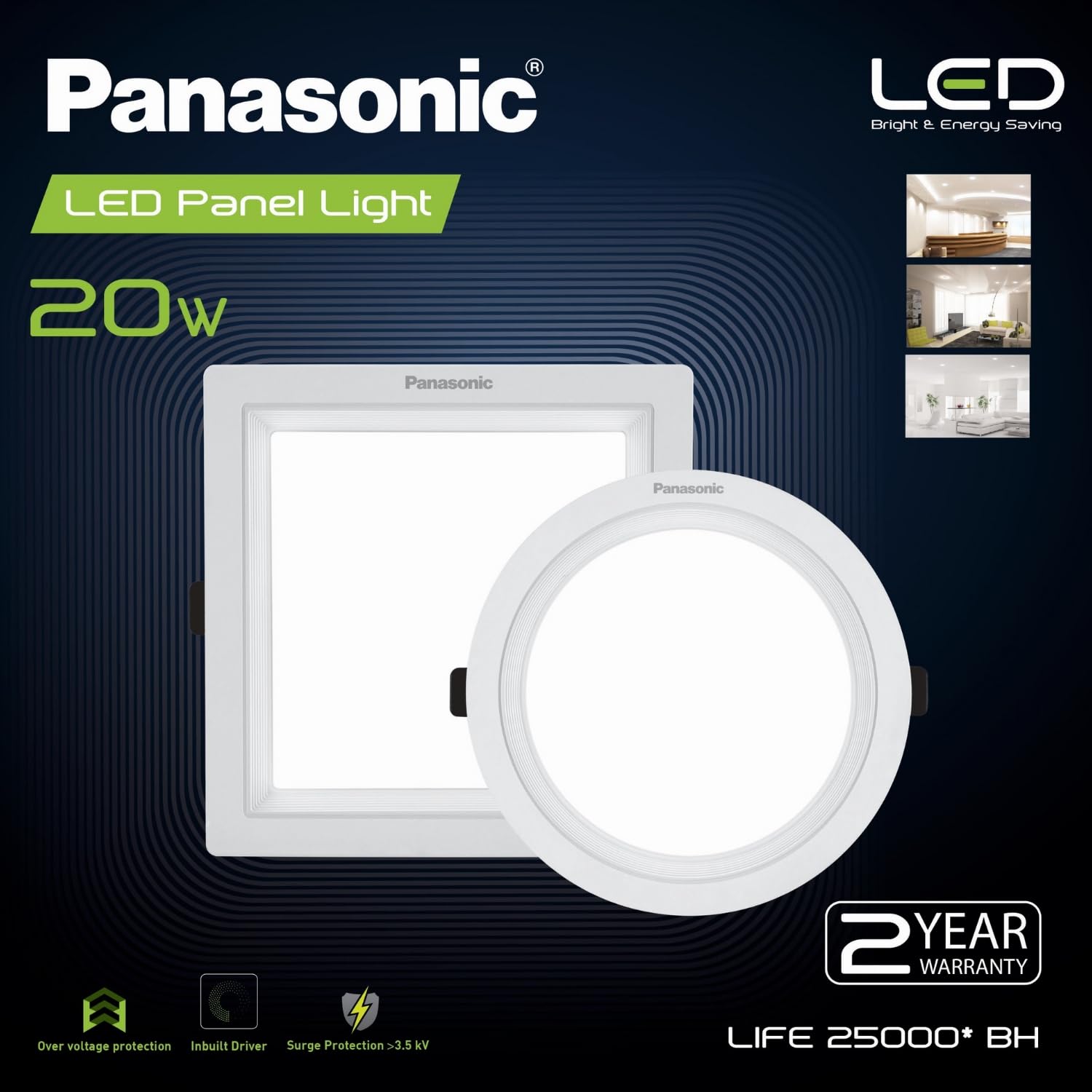 Panasonic 20W LED Panel Light with Integrated Driver, Round False