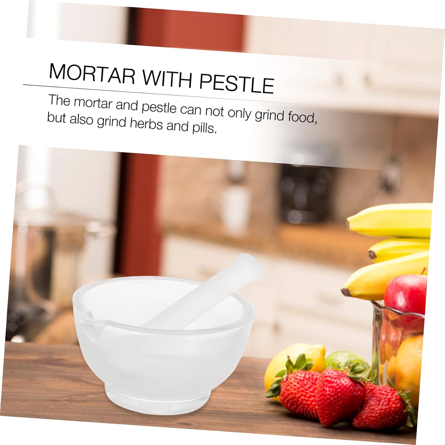 Glass Bowl Set Pestle 8-inch Mortar and Pestle for Medicine Chemical Apparatus for Kitchen and Laboratory Use