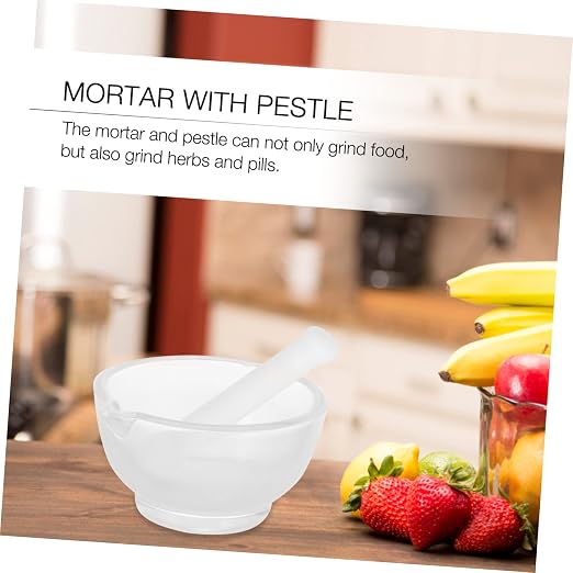 Mortero con mano de vidrio de 8 pulgadas para cocina y laboratorio miniatura 4