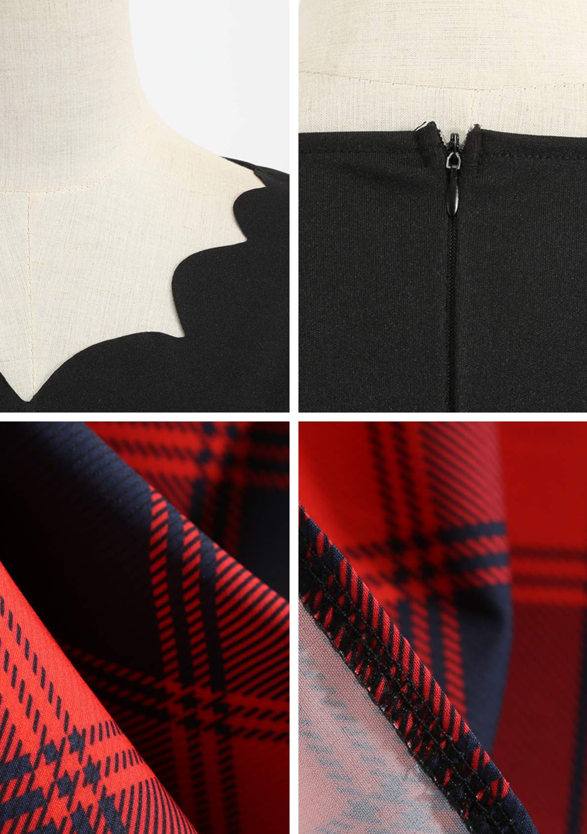 Femme Robe Vintage Rockabilly Classique Swing Robe de Hepburn Robe de Soirée Cocktail Rétro Robe
