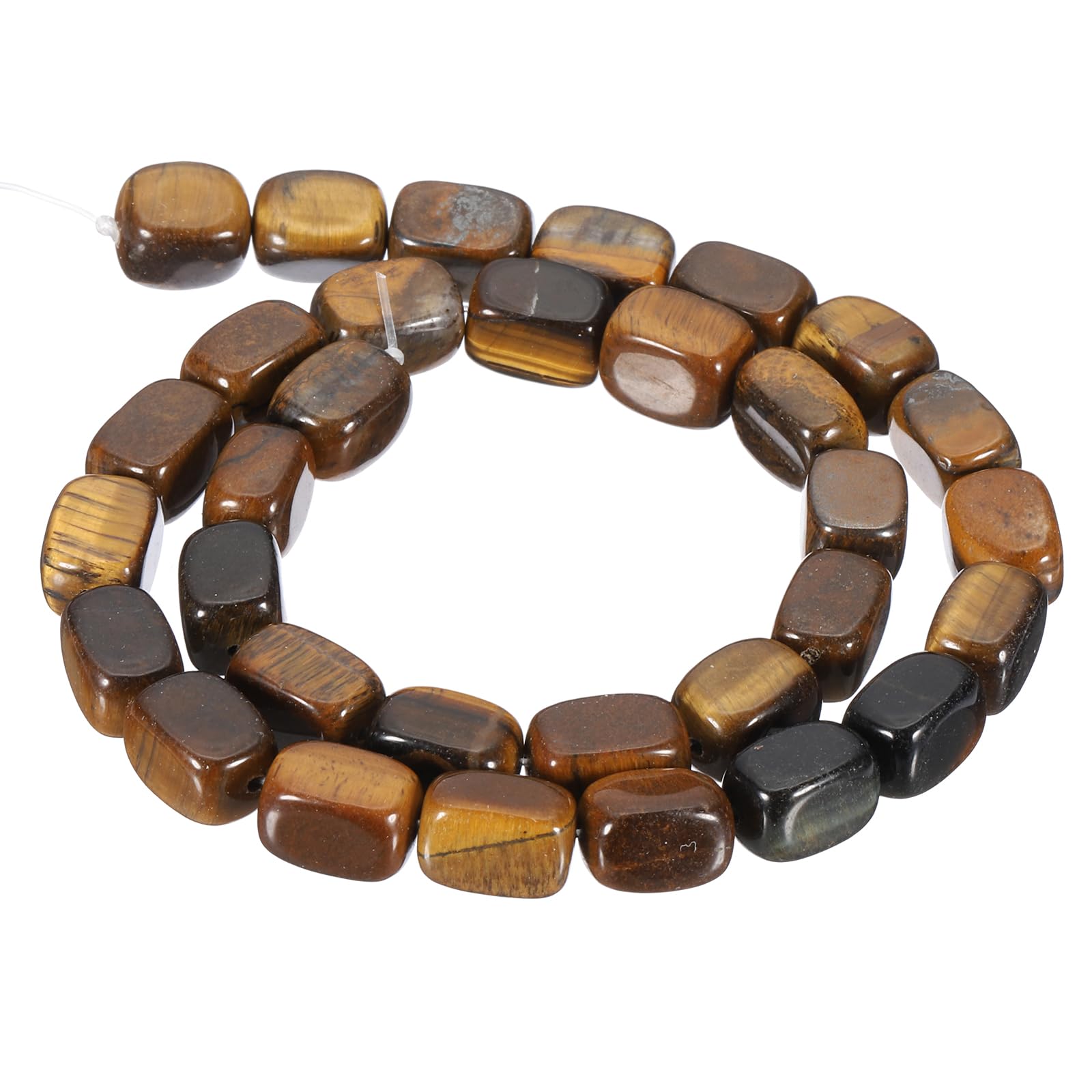 PATIKIL 12x8mm Natural Stone Gemstone Beads for Jewelry Making 1 Strand 15"/38cm Cuboid Loose Spacer Beads Crystal Agate Beads for Bracelet Necklace DIY Art Craft Yellow Brown