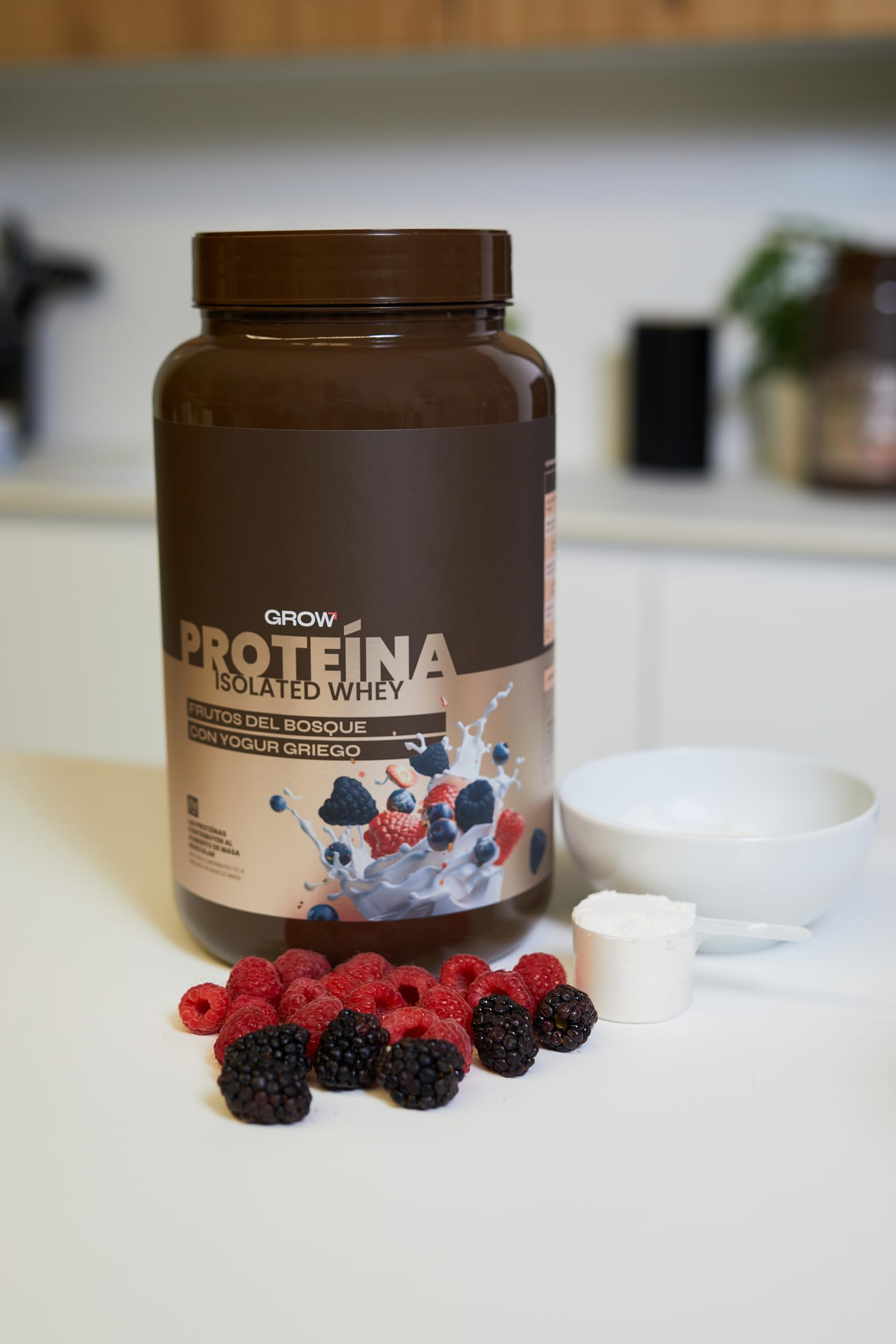 Grow Wellness Lote Proteína Aislada Frutos del Bosque con Yogur Griego 1 kg + Creatina Monohidrato Creapure 250 g | Whey Isolate CFM