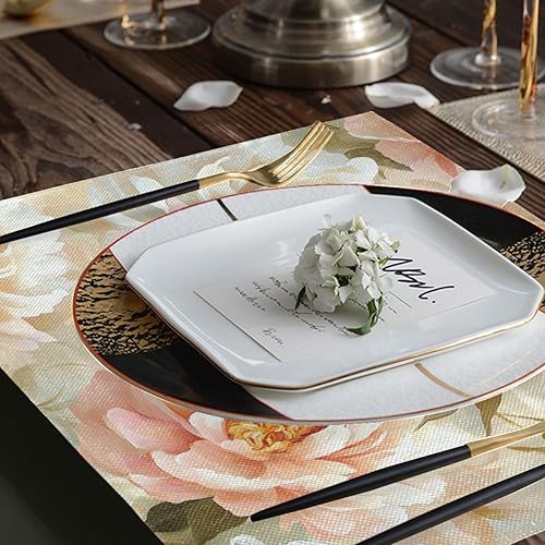 Miniatura 7 de Custom Beauty Spring Flowers Peony placemats for Dining Table wipeable Non Slip placemats for Kitchen Table Washable Sets of 6 12 x 18 manteles para